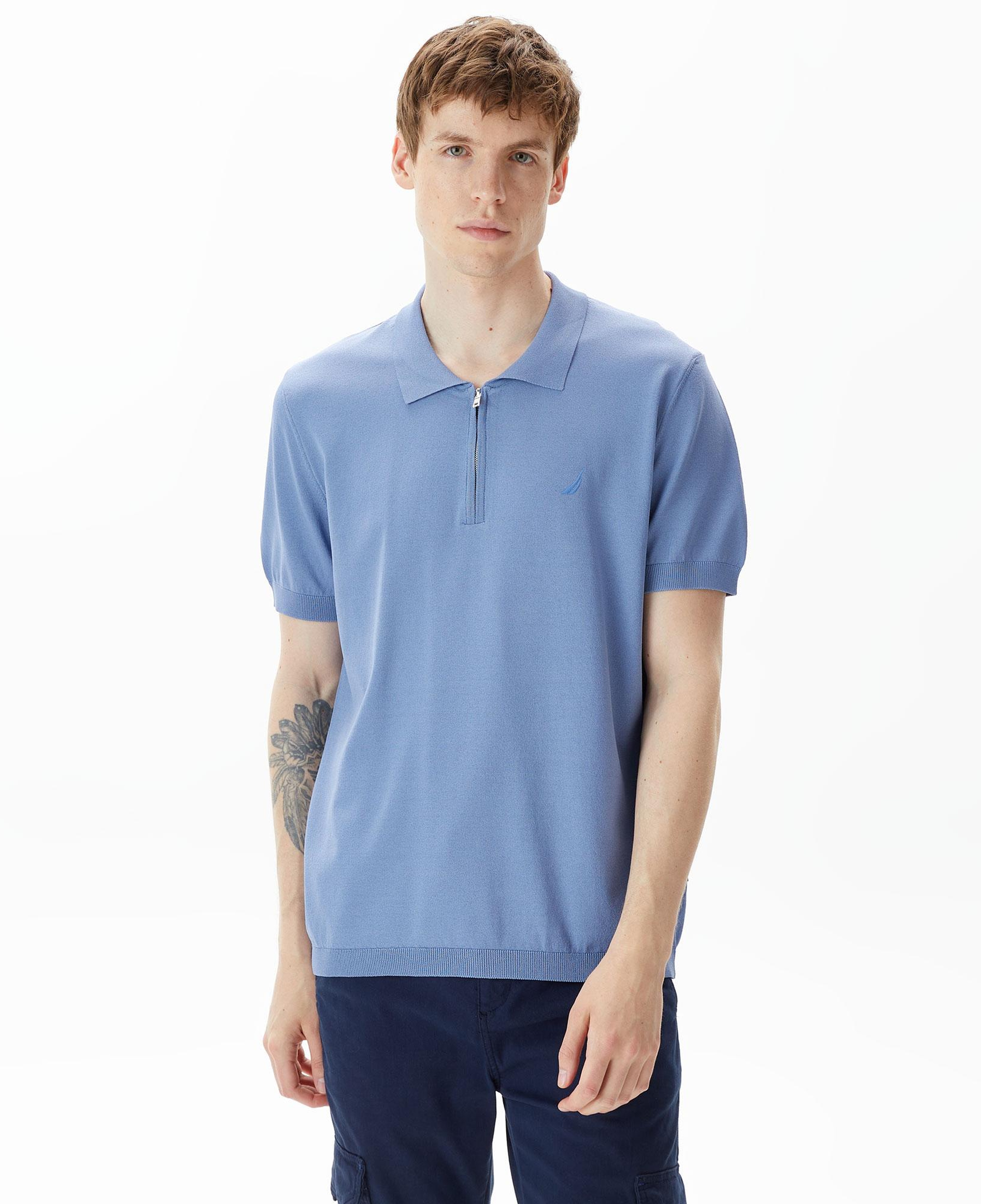 Nautica Erkek Mavi Classic Fit Kısa Kollu Triko Polo