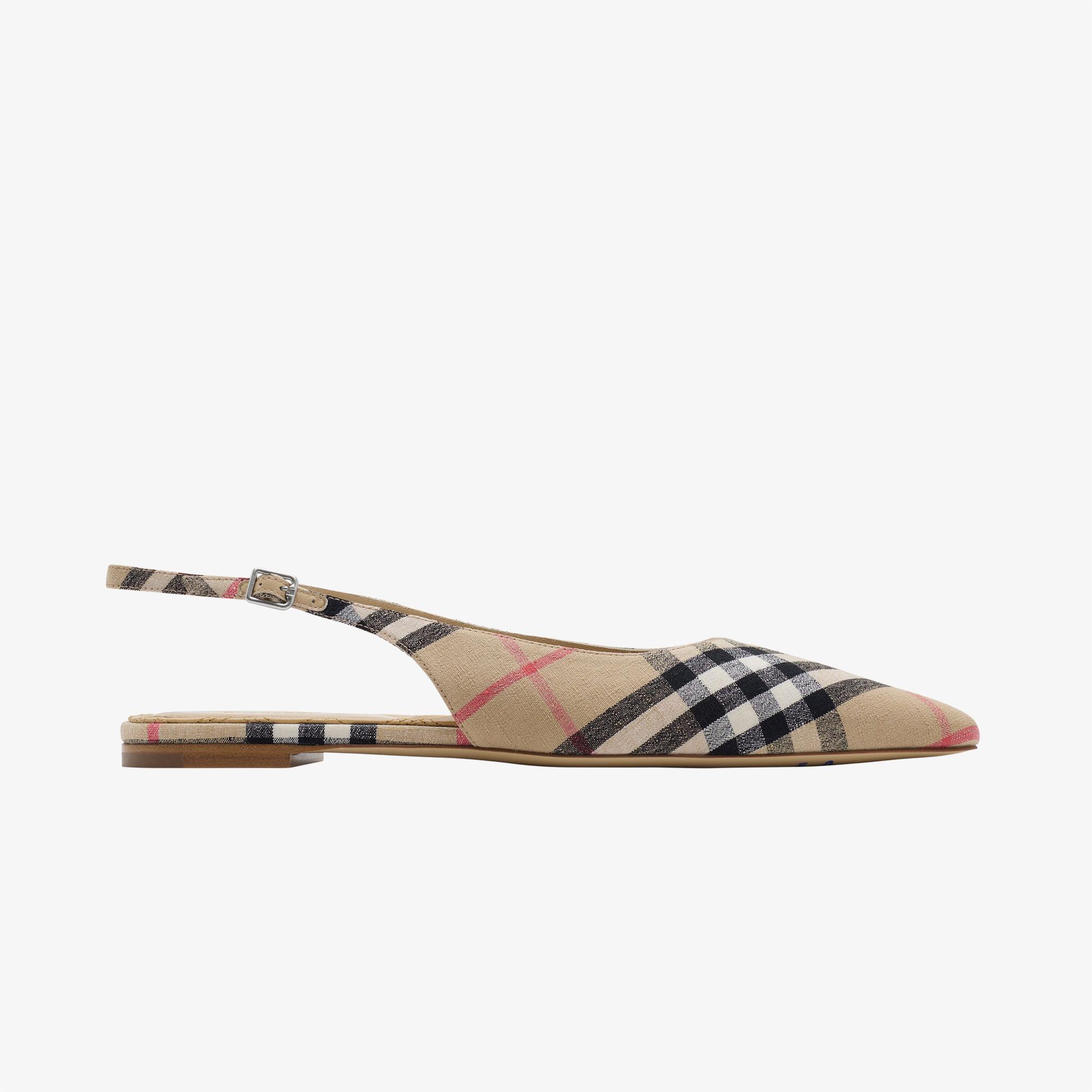 Burberry Check Dame Kadın Bej Keten Günlük Ayakkabı