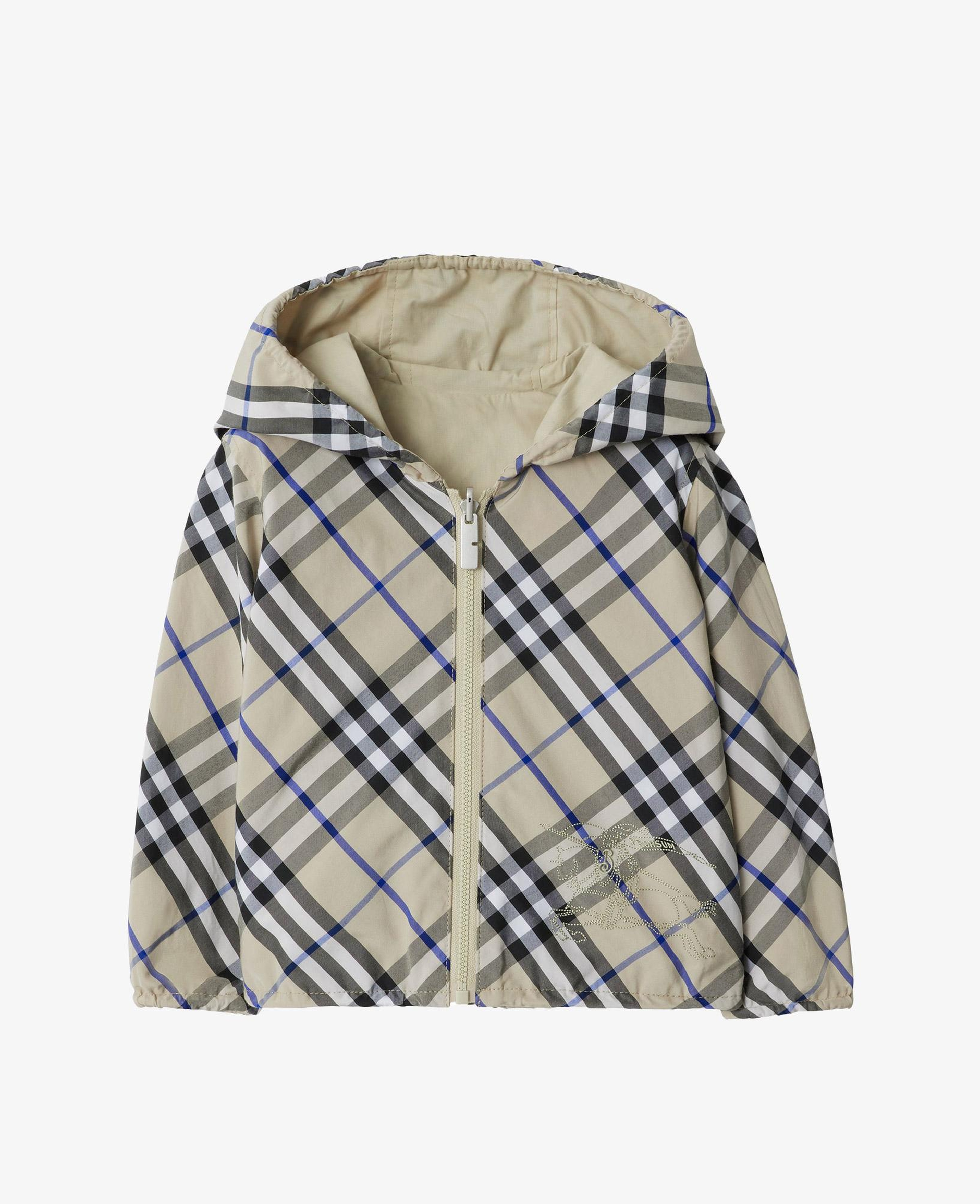 Burberry Reversible Check Pamuk Karışımlı Çocuk Krem Rengi Ceket
