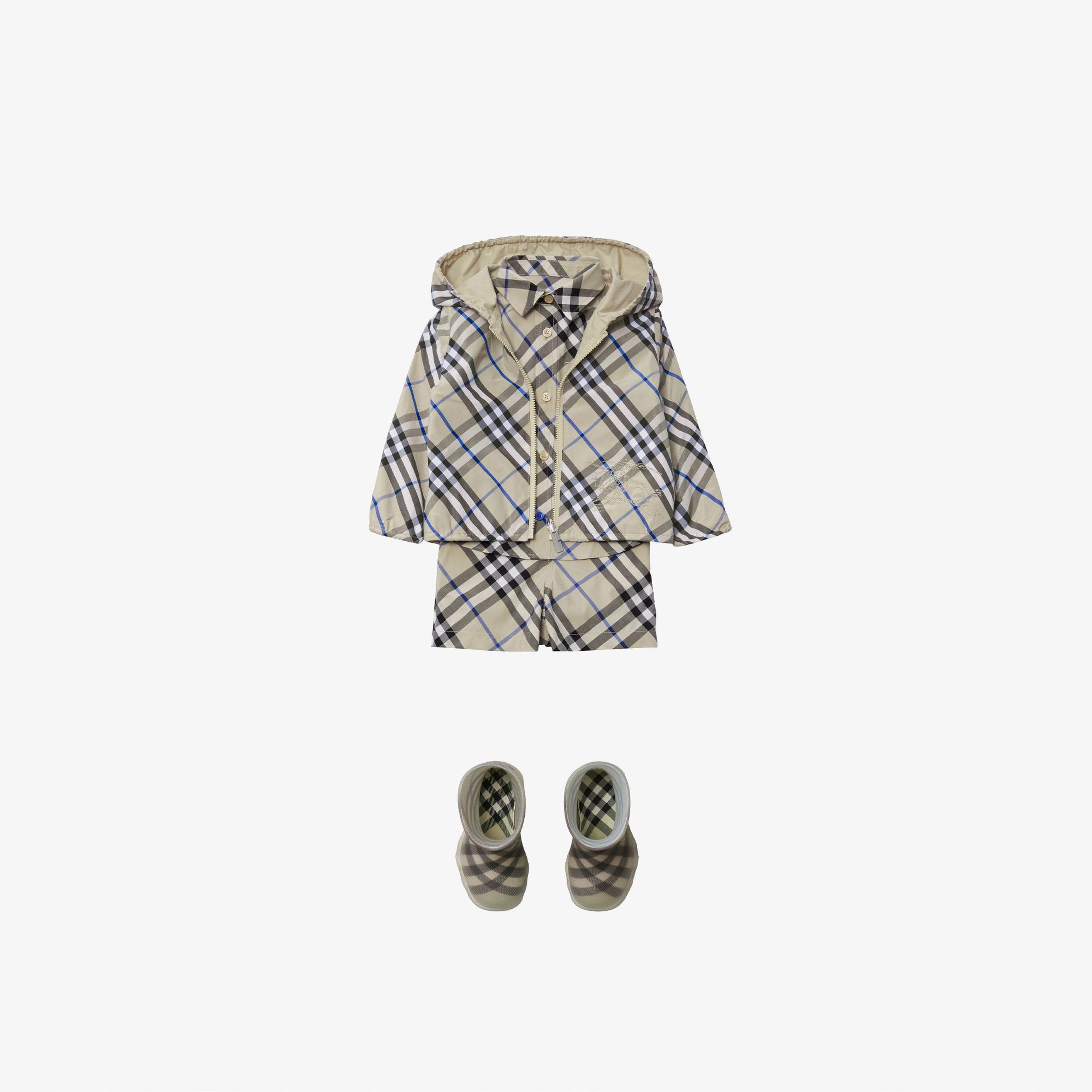 Burberry Reversible Check Pamuk Karışımlı Çocuk Krem Rengi Ceket