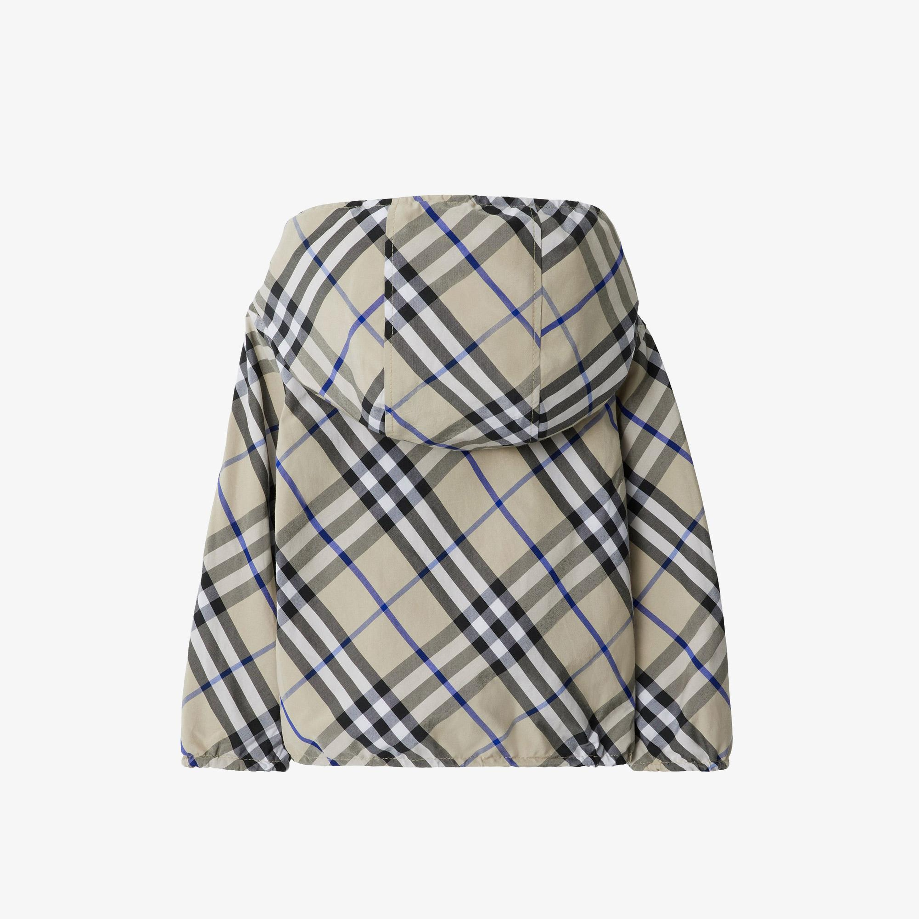 Burberry Reversible Check Pamuk Karışımlı Çocuk Krem Rengi Ceket