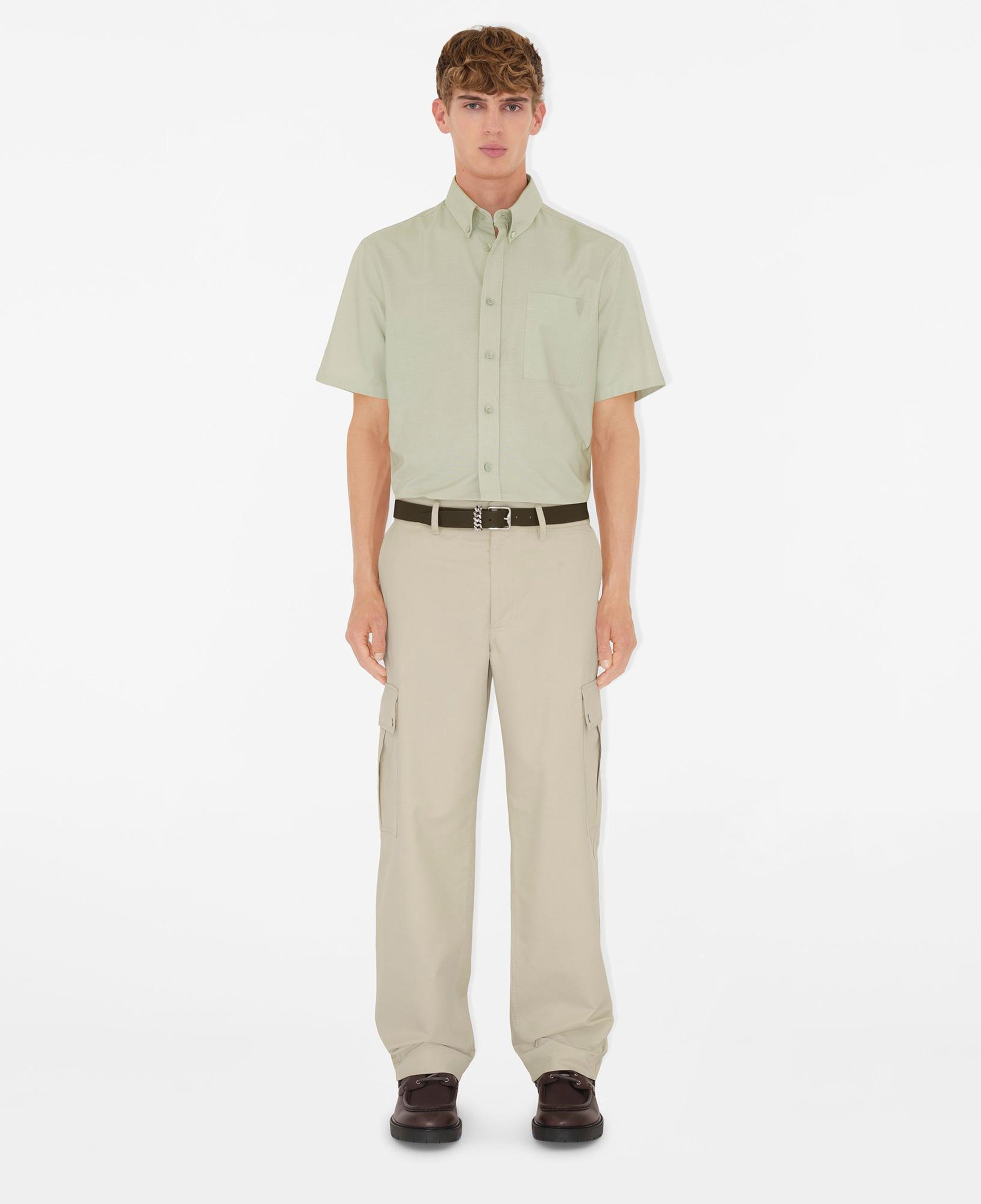 Burberry Relaxed Fit Cotton Oxford Erkek Yeşil Gömlek
