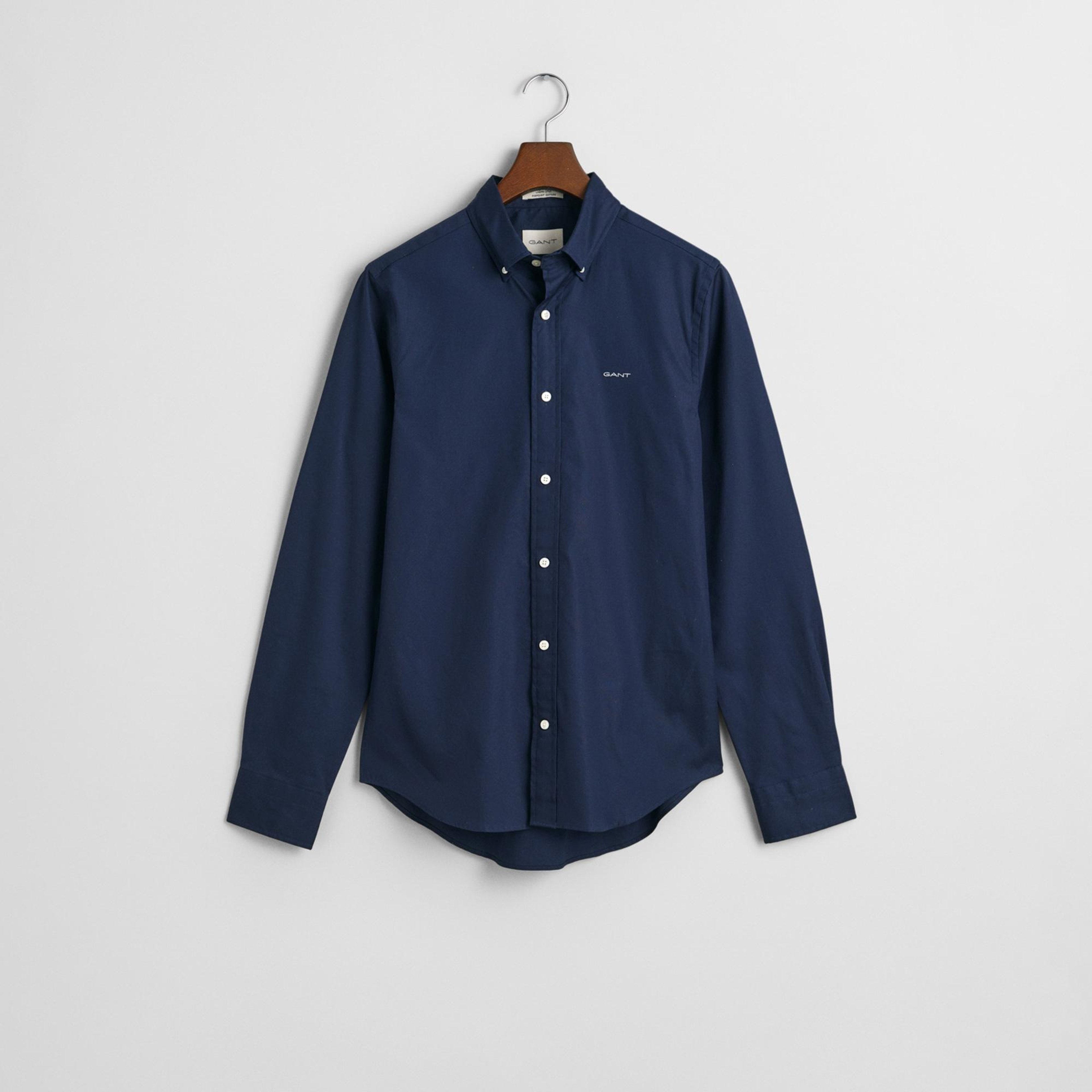 GANT Erkek Siyah Slim Fit Düğmeli Yaka Oxford Gömlek