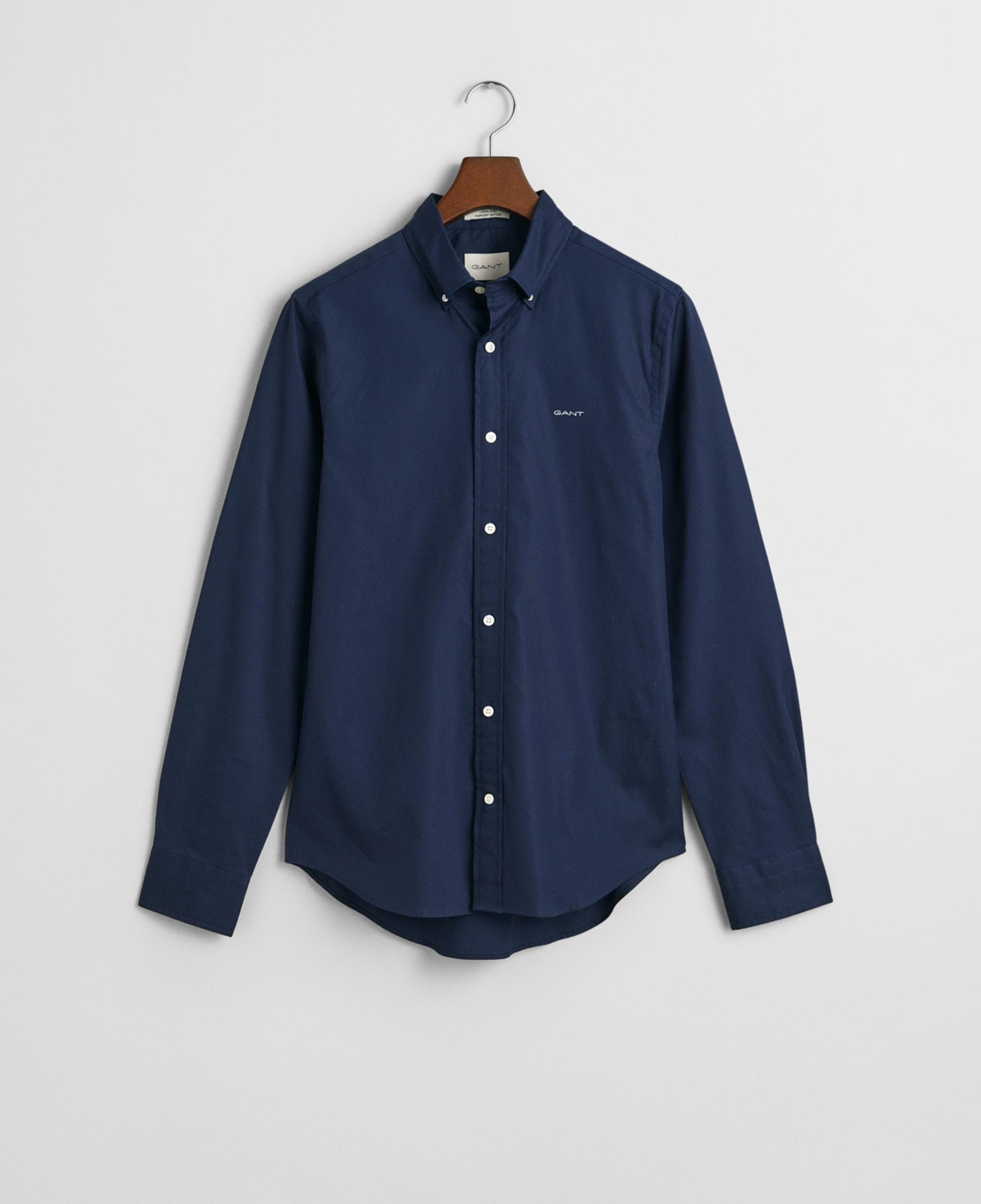 GANT Erkek Siyah Slim Fit Düğmeli Yaka Oxford Gömlek
