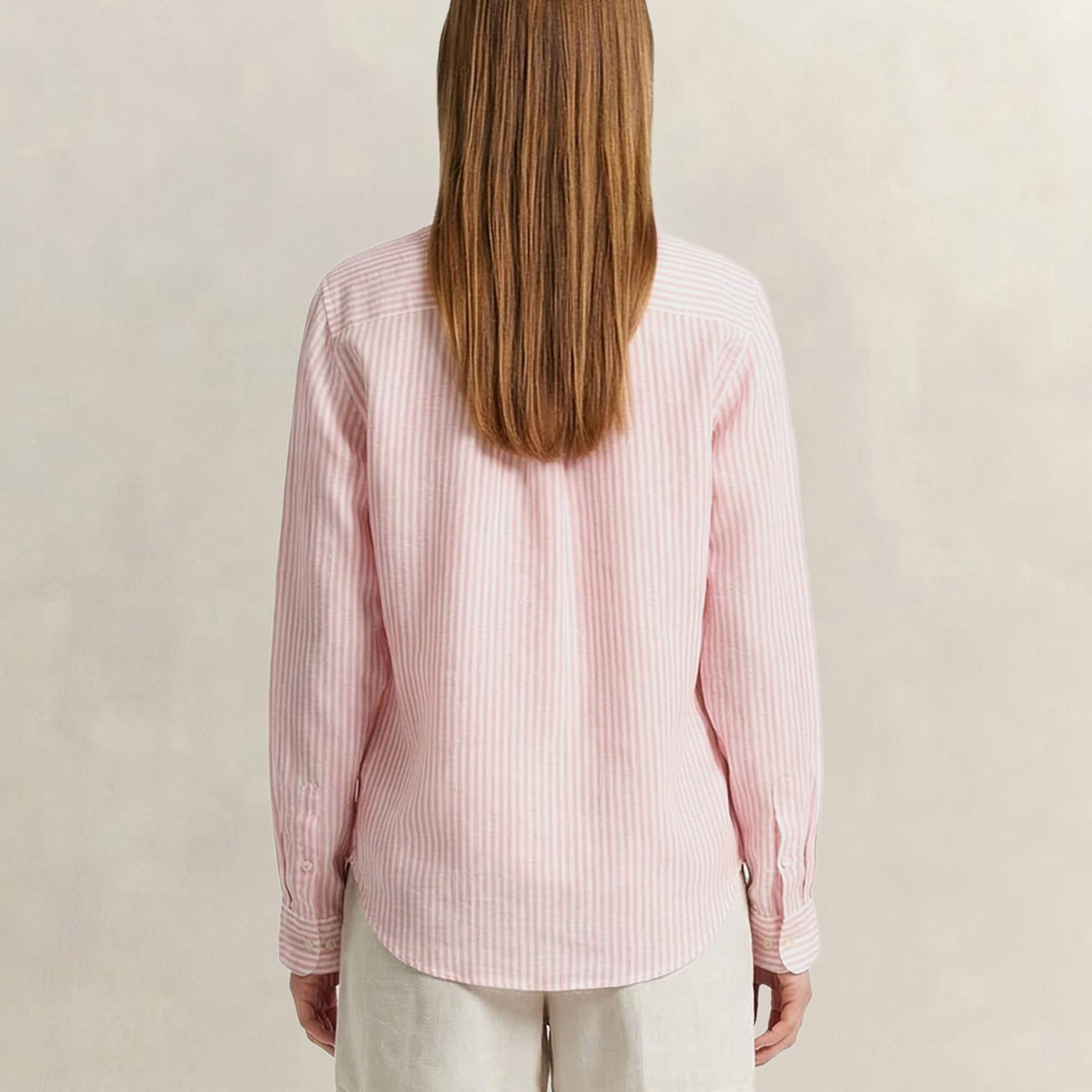 GANT Kadın Pembe Regular Fit Çizgili Gömlek