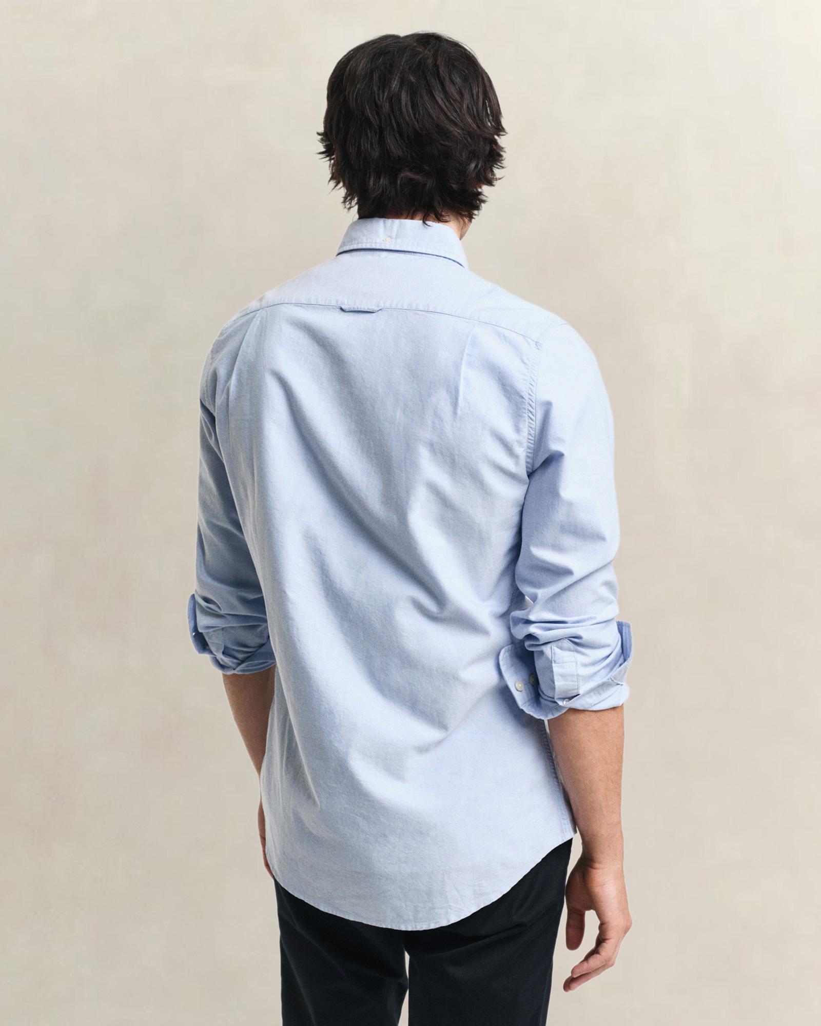 GANT Erkek Mavi Slim Fit Klasik Yaka Oxford Gömlek
