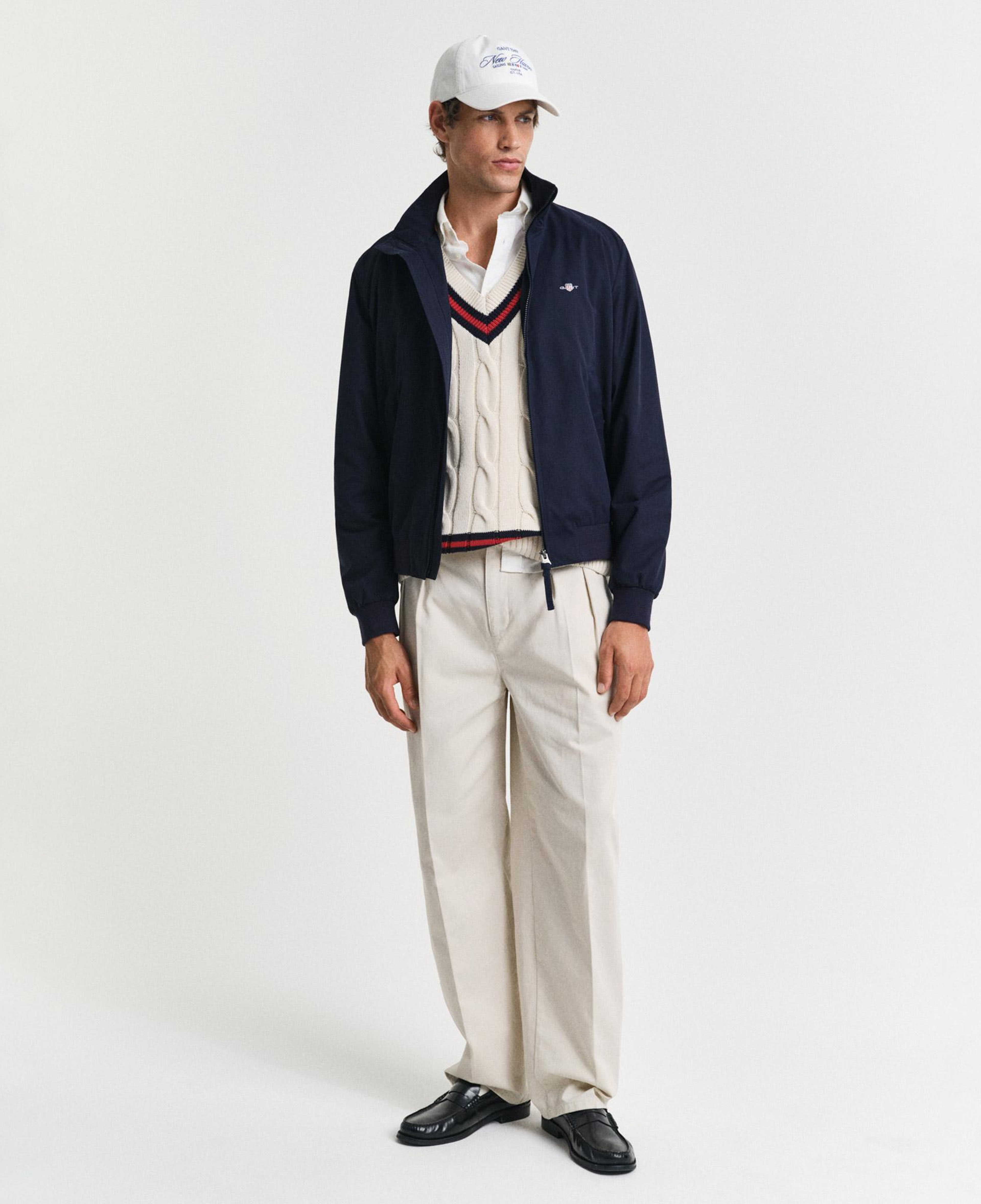 GANT Erkek Krem Relaxed Fit V Yaka Süveter