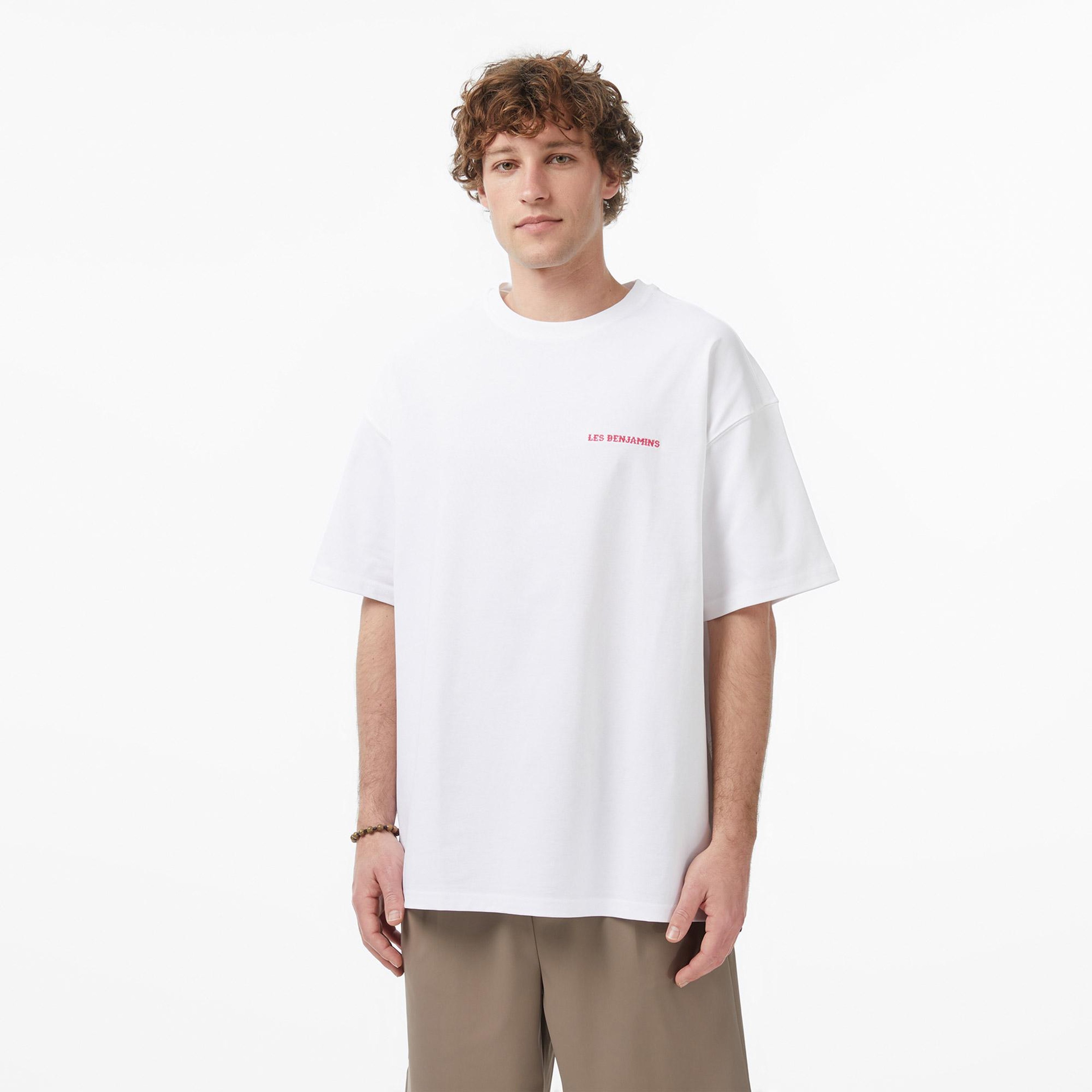 Les Benjamins 026 Erkek Beyaz T-Shirt