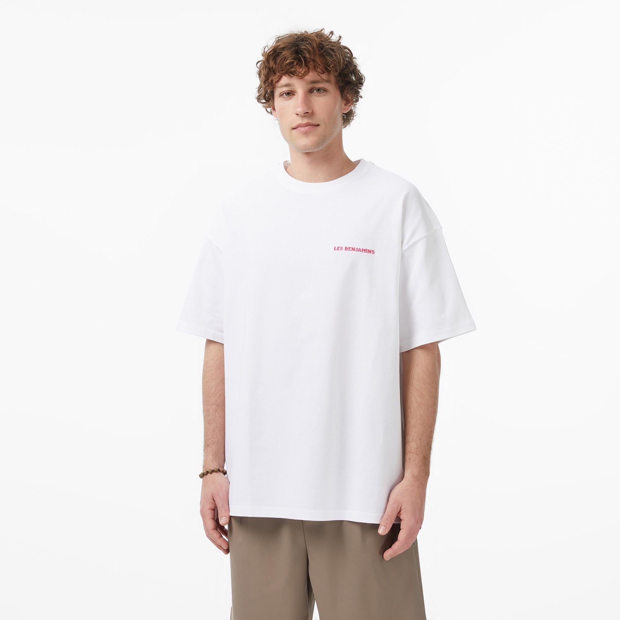 Les Benjamins 026 Erkek Beyaz T-Shirt
