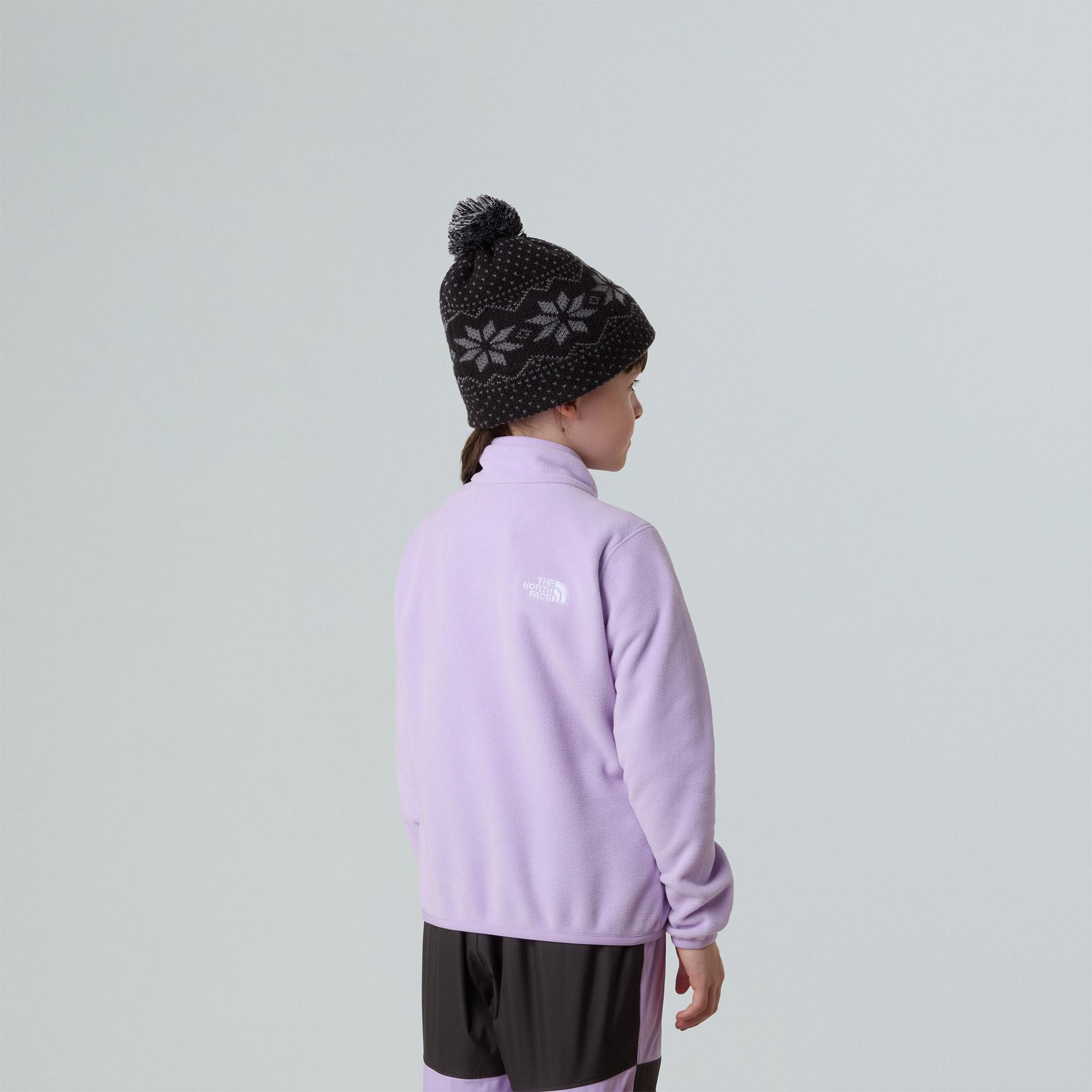 The North Face Teen Glacier 1/4 Zip Pullover Çocuk Mor Polar Ceket