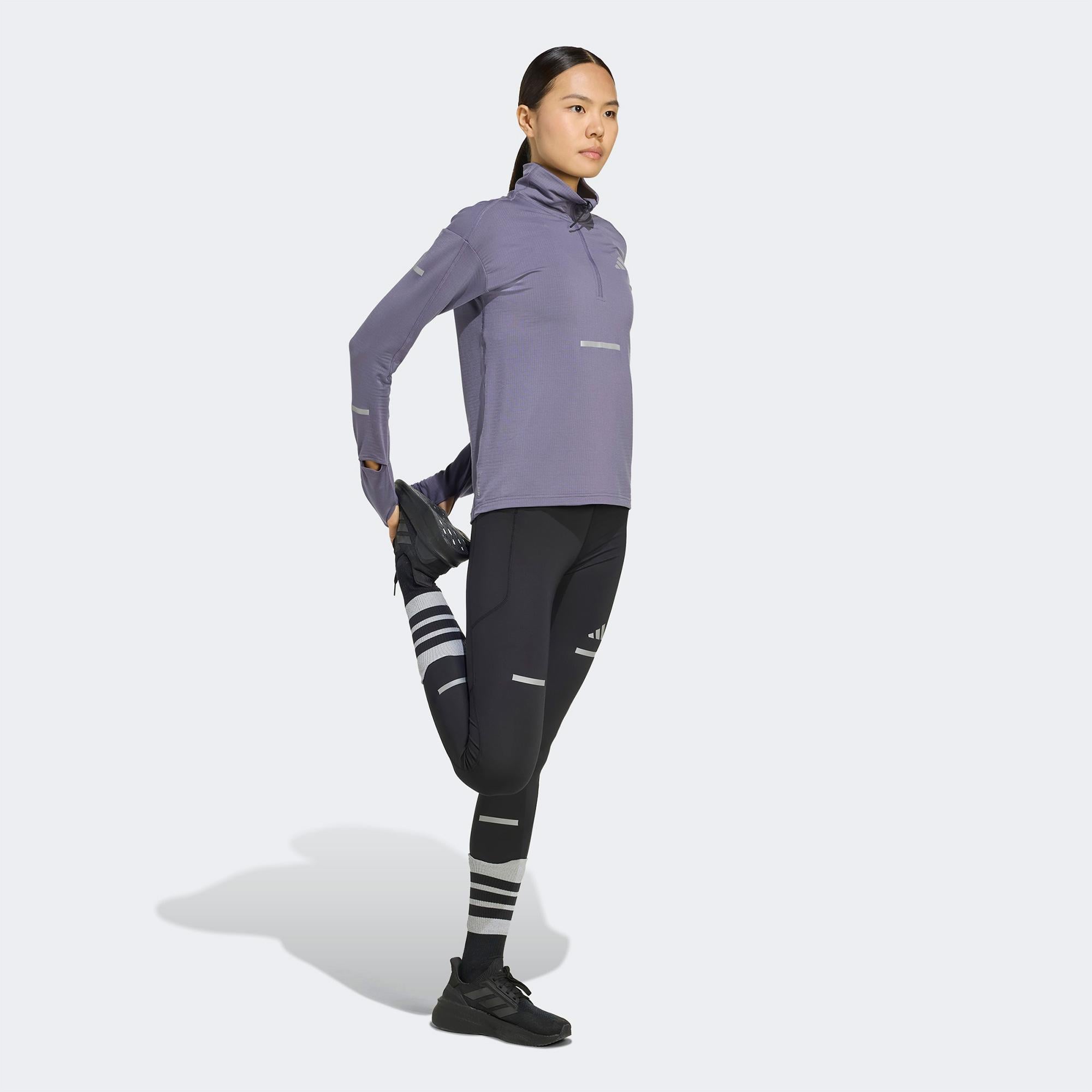 adidas Adi365 Running Climawarm+ Kadın Mor Koşu Sweatshirt