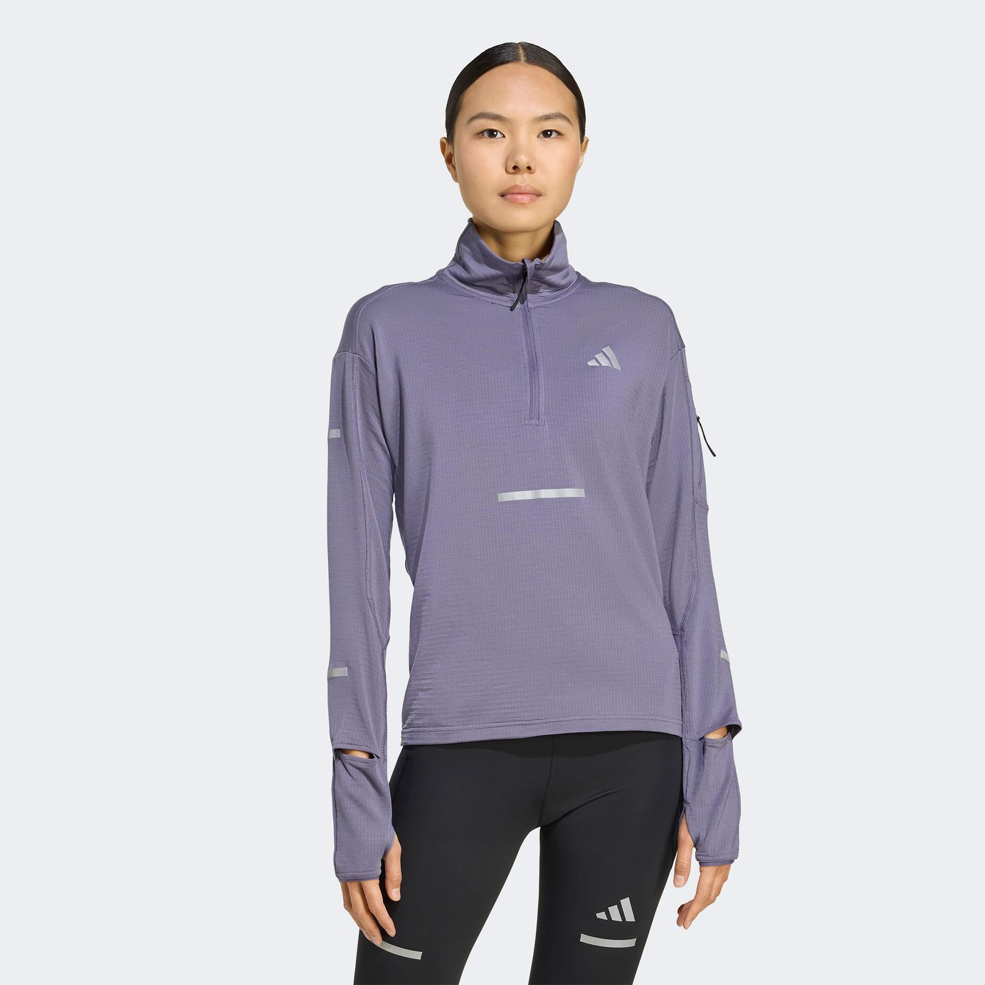 adidas Adi365 Running Climawarm+ Kadın Mor Koşu Sweatshirt