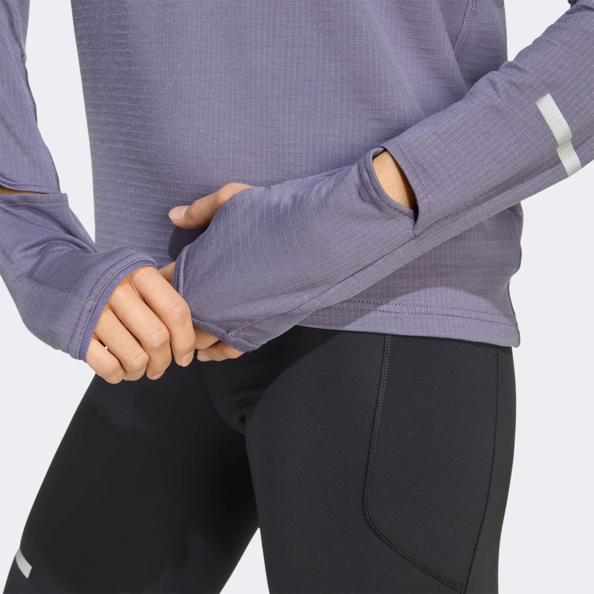 adidas Adi365 Running Climawarm+ Kadın Mor Koşu Sweatshirt