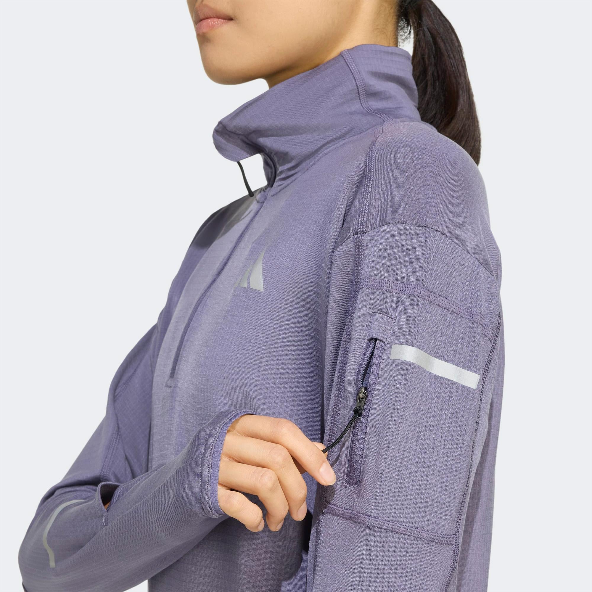 adidas Adi365 Running Climawarm+ Kadın Mor Koşu Sweatshirt