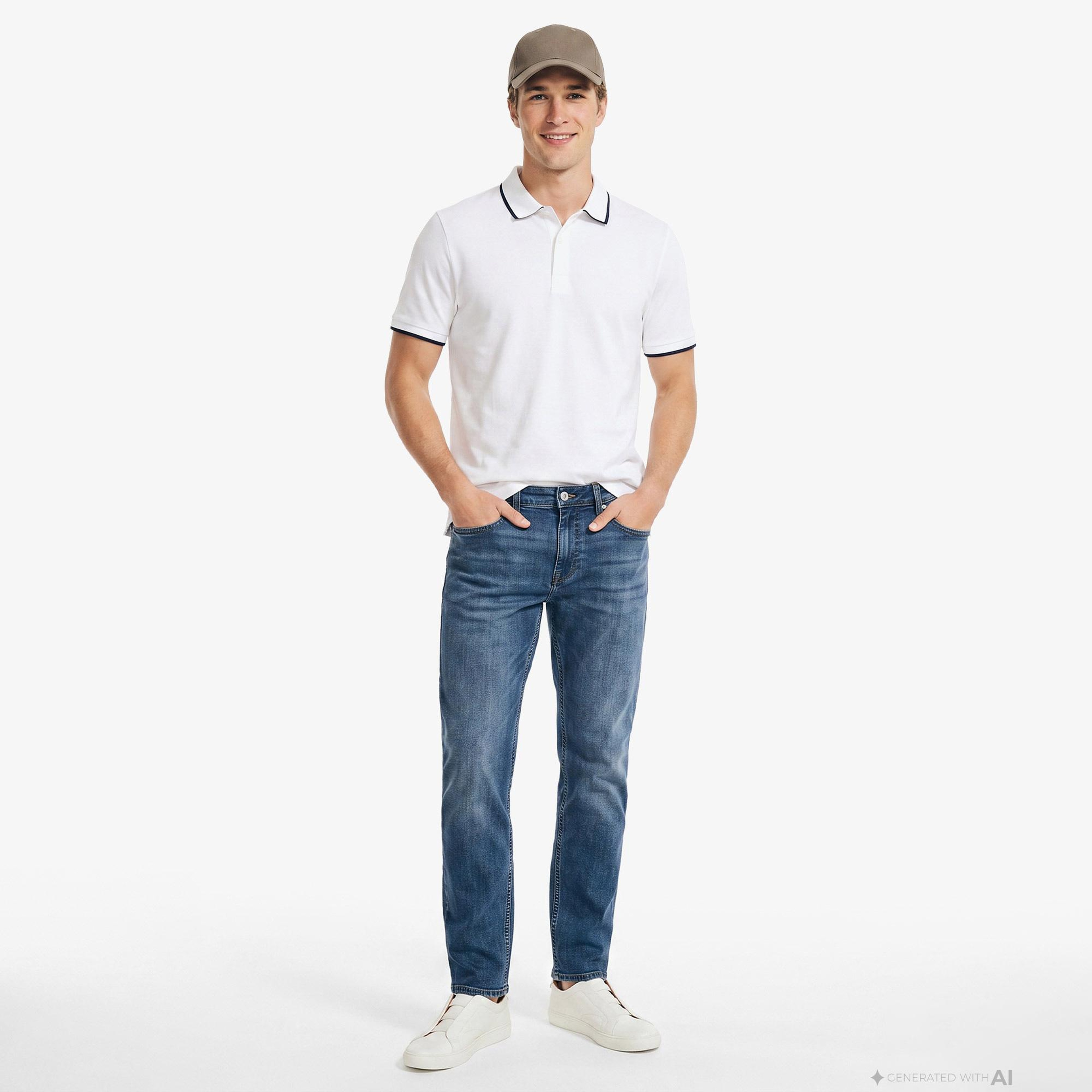 Nautica Erkek Mavi Slim Fit Denim Pantolon