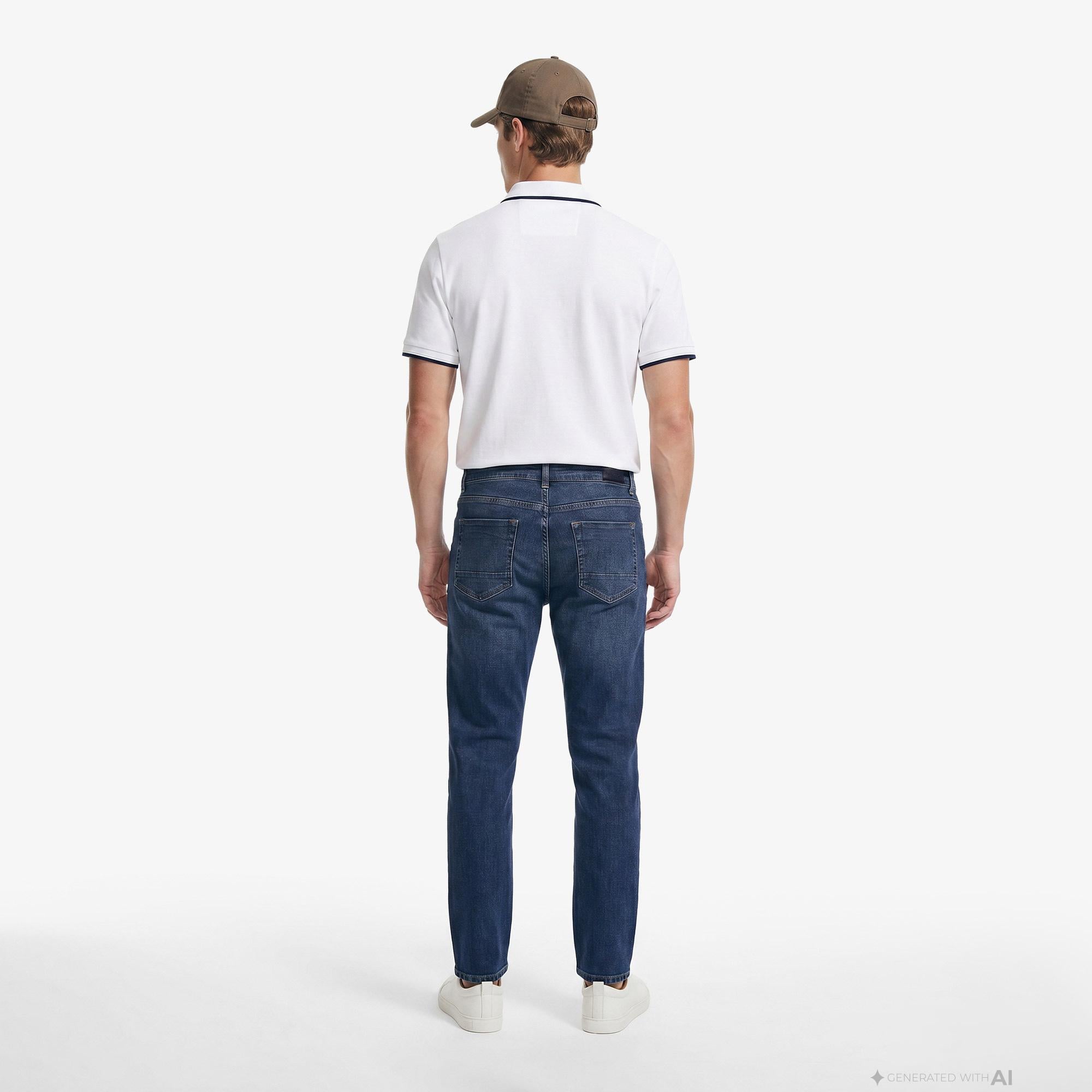 Nautica Erkek Mavi Slim Fit Denim Pantolon