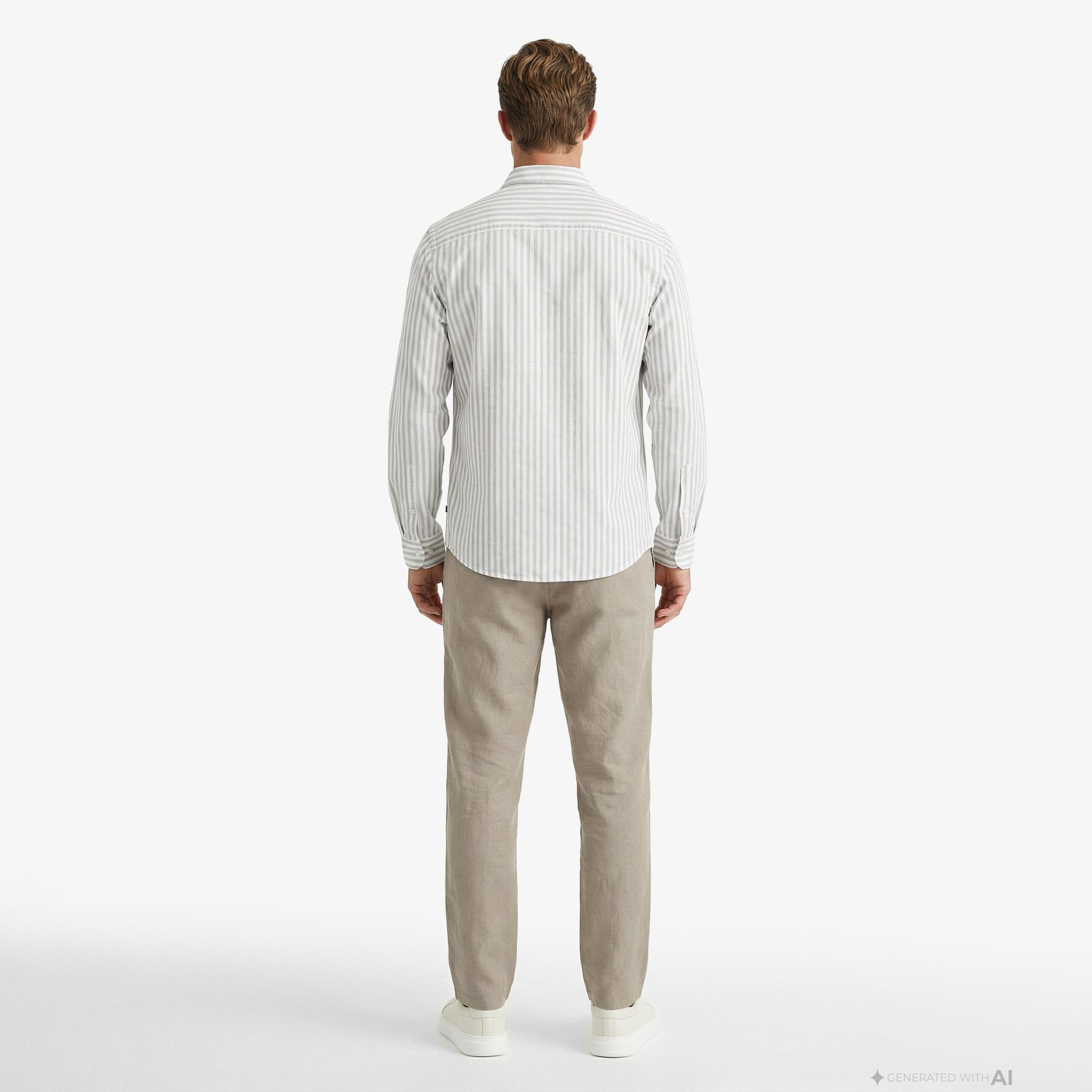 Nautica Erkek Yeşil Regular Fit Çizgili Gömlek