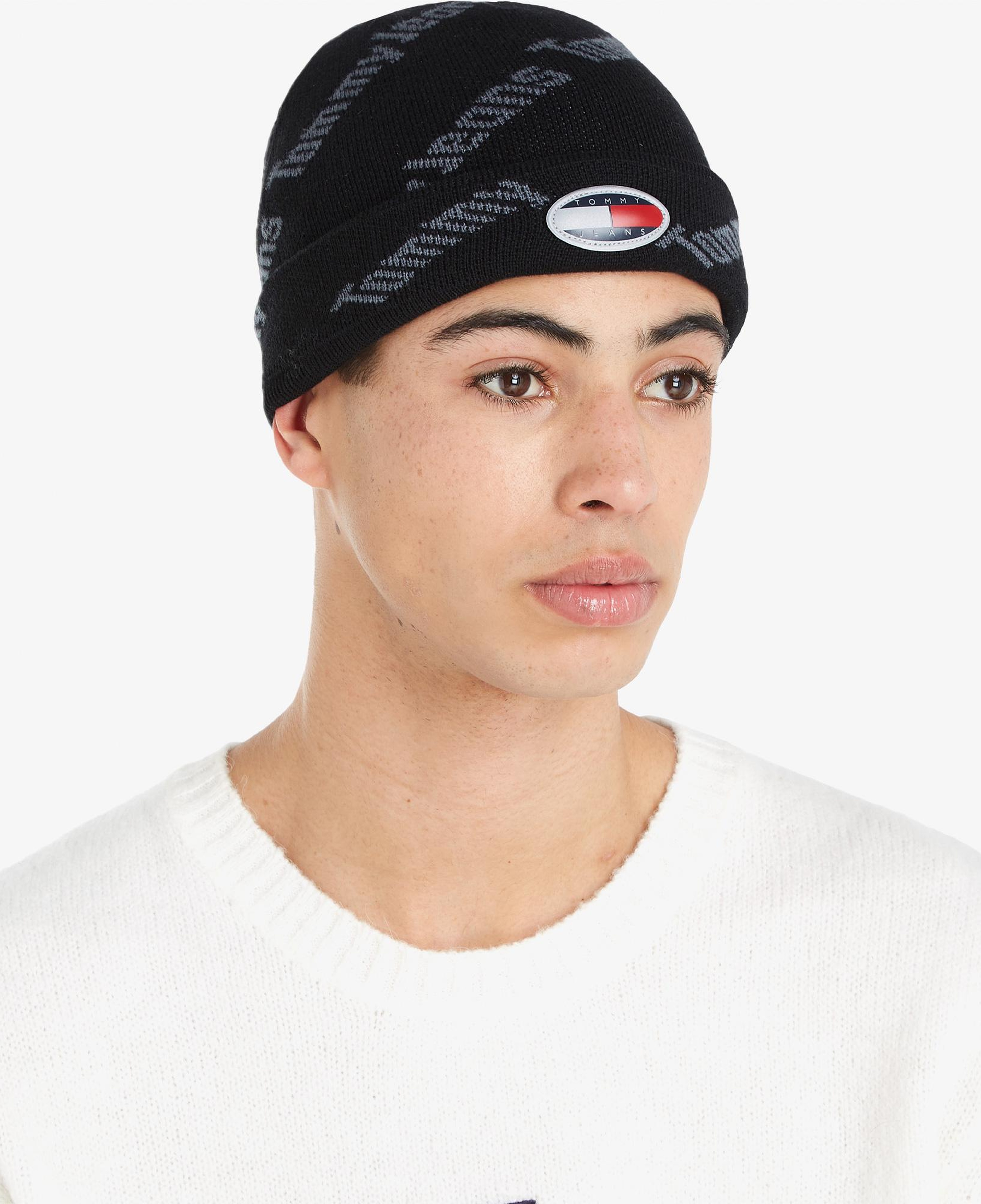 Tommy Jeans Skater Boy S Print Erkek Siyah Bere