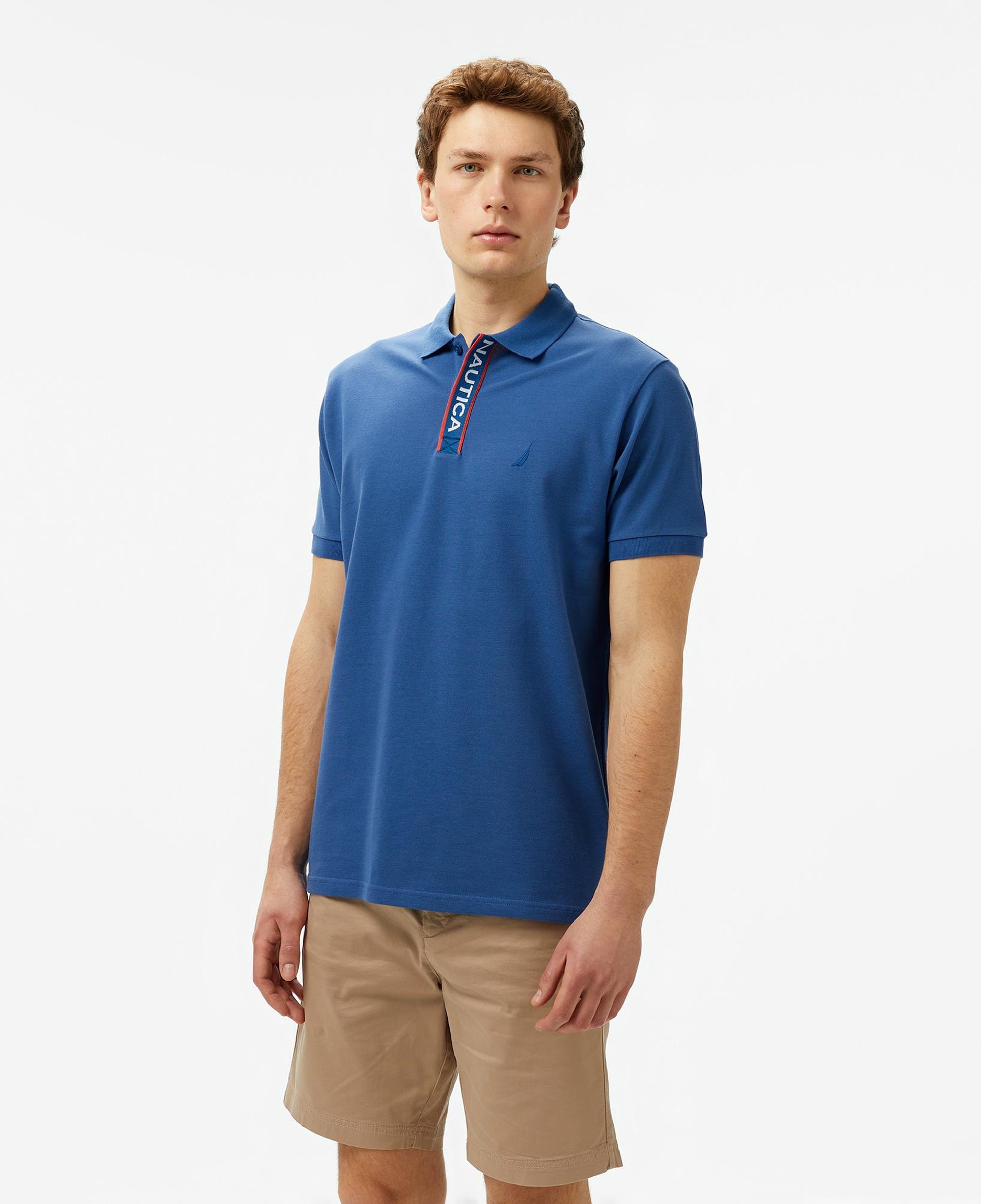 Nautica Erkek Mavi Classic Fit Polo Yaka T-Shirt