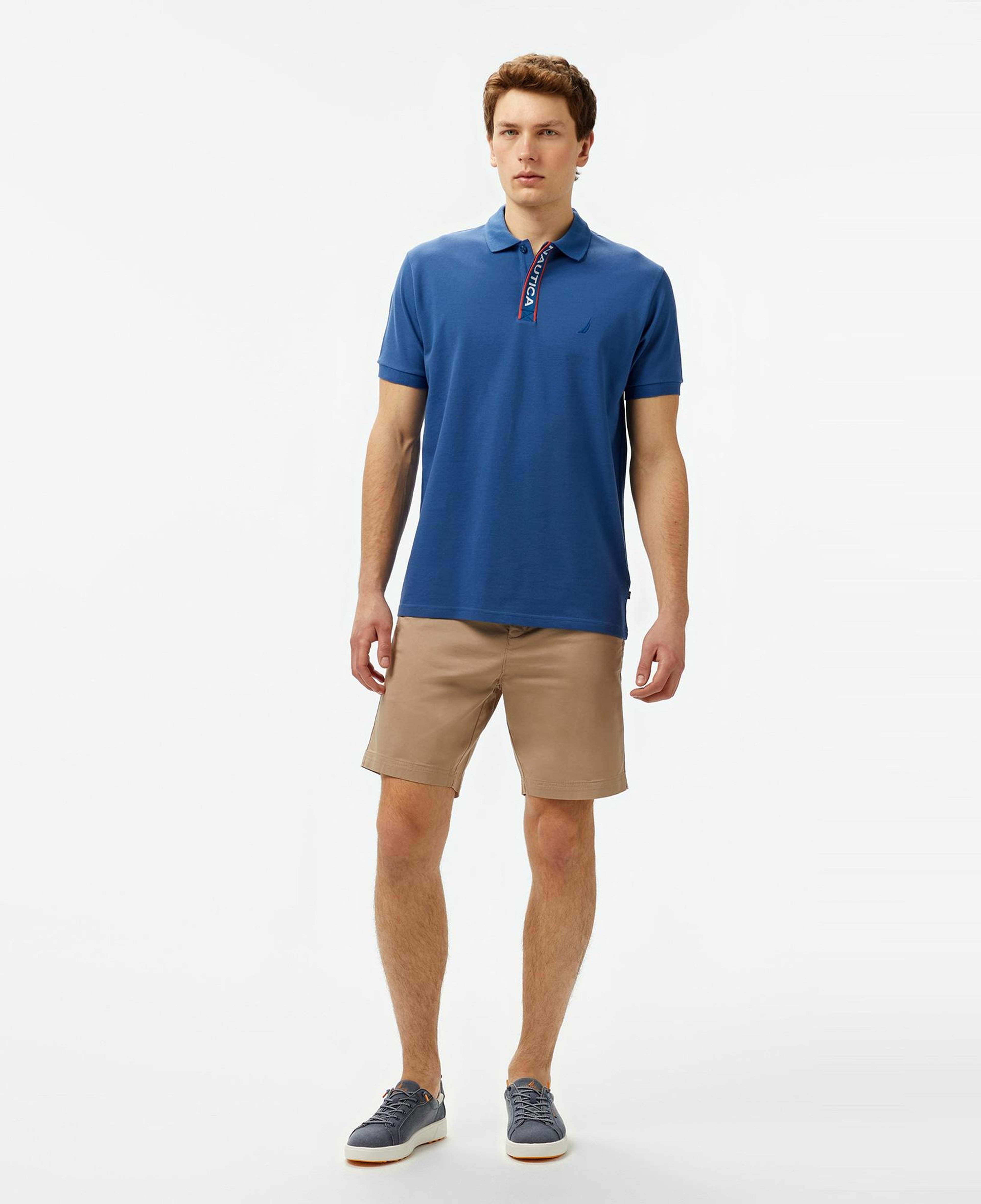 Nautica Erkek Mavi Classic Fit Polo Yaka T-Shirt
