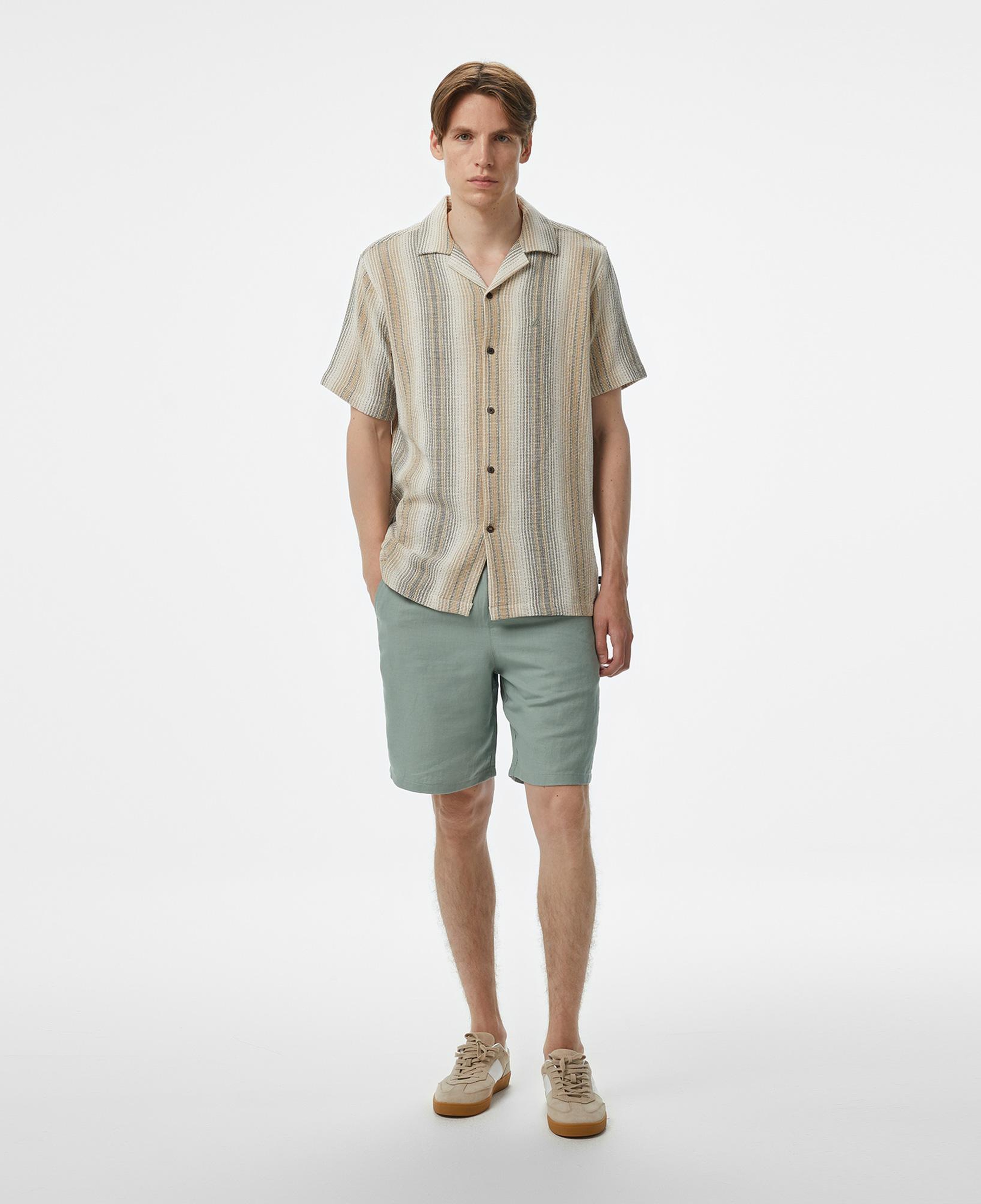 Nautica Erkek Keten Karışımlı Keten Karışımlı Yeşil Jogger Şort