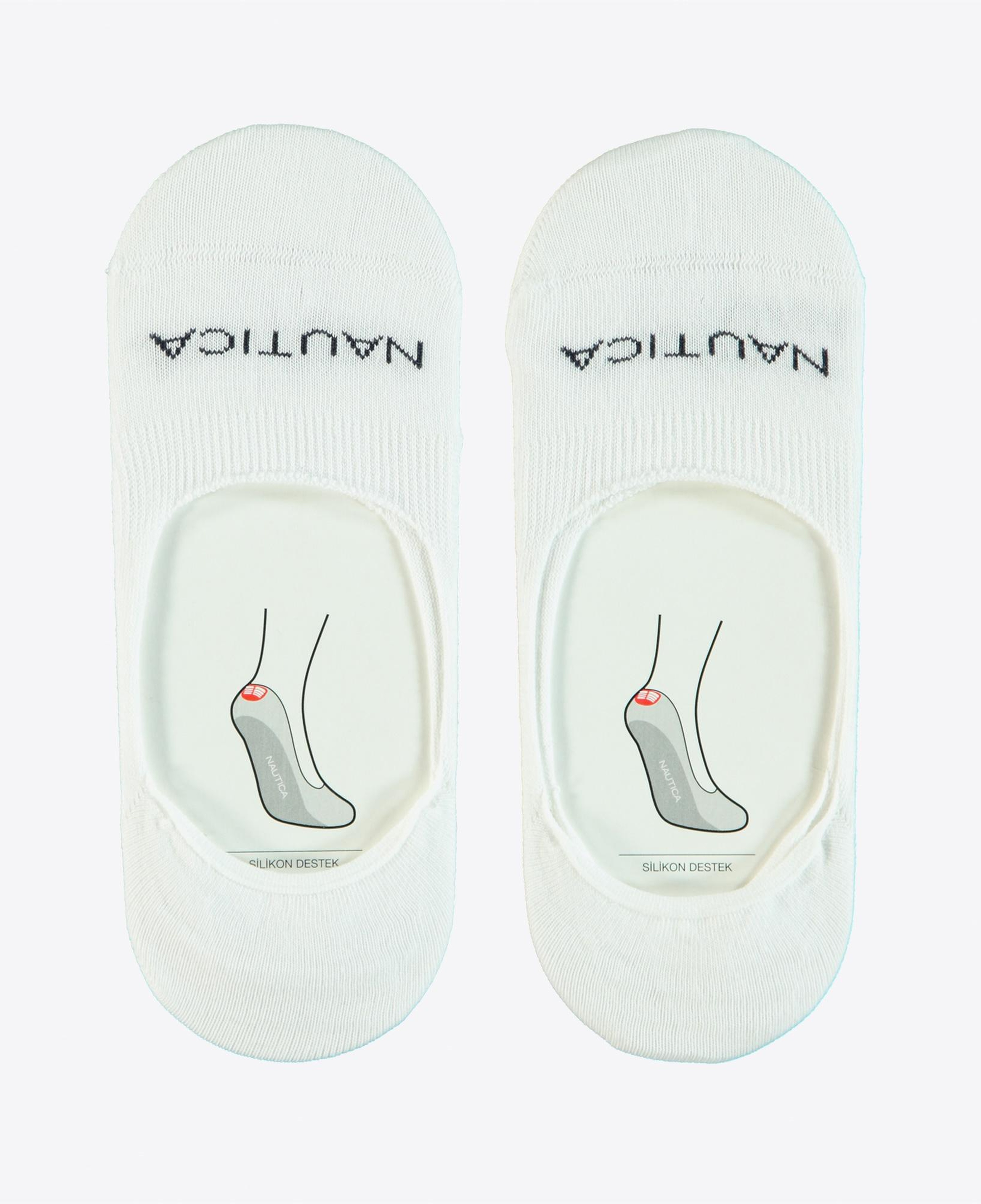 Nautica Unisex Beyaz 2li Babet Çorap