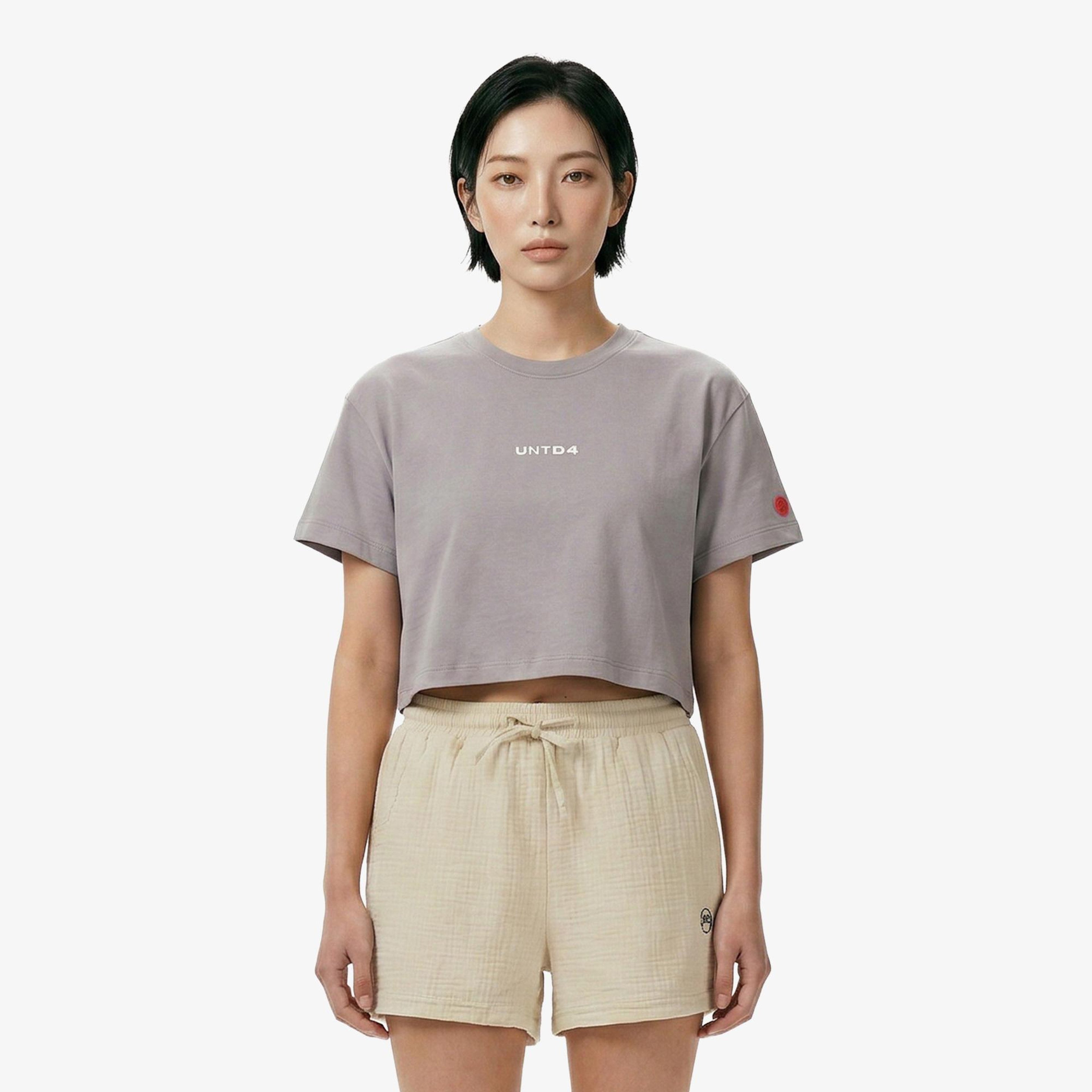 UNITED4 Regular Fit Kadın Gri T-Shirt