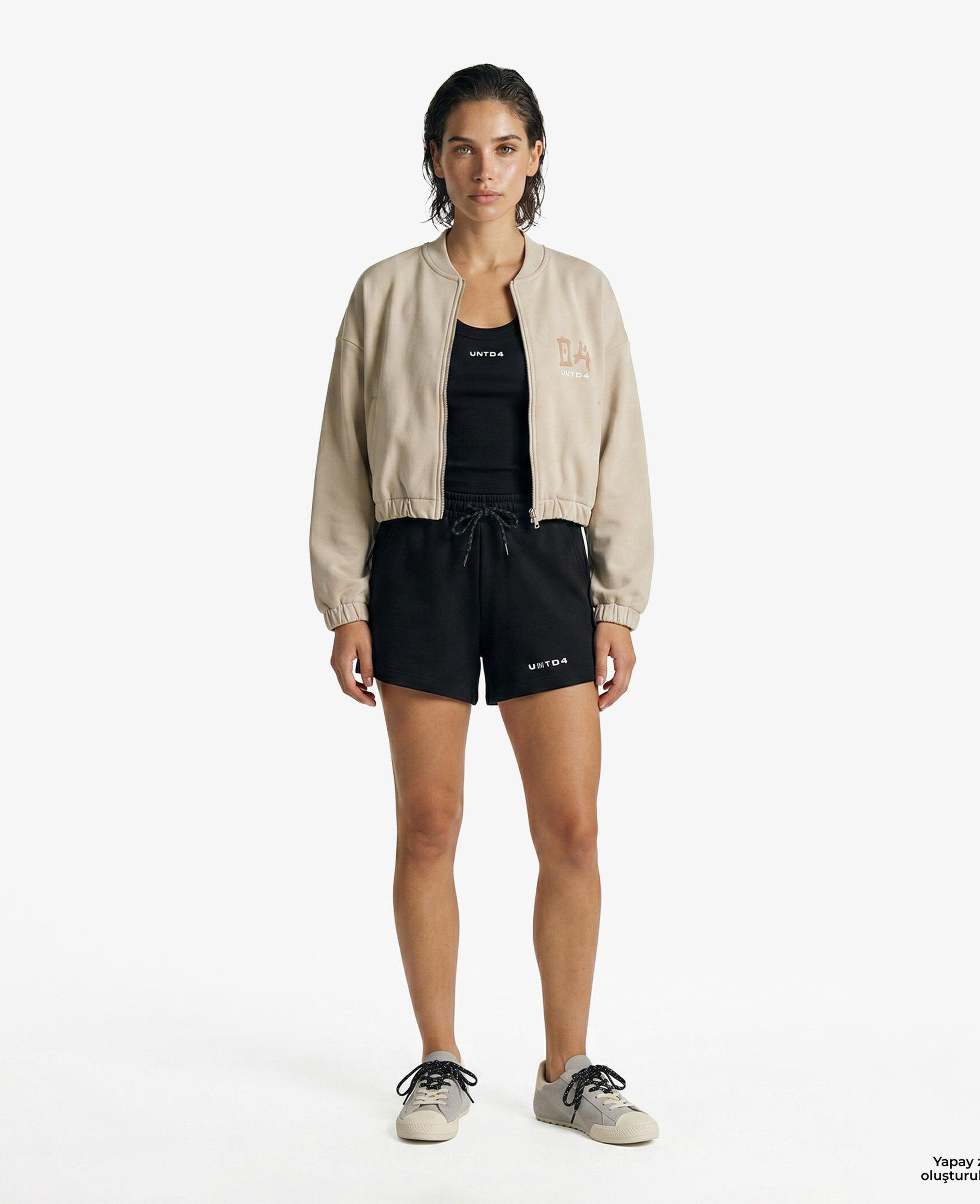 UNITED4 Regular Fit Kadın Krem Sweatshirt