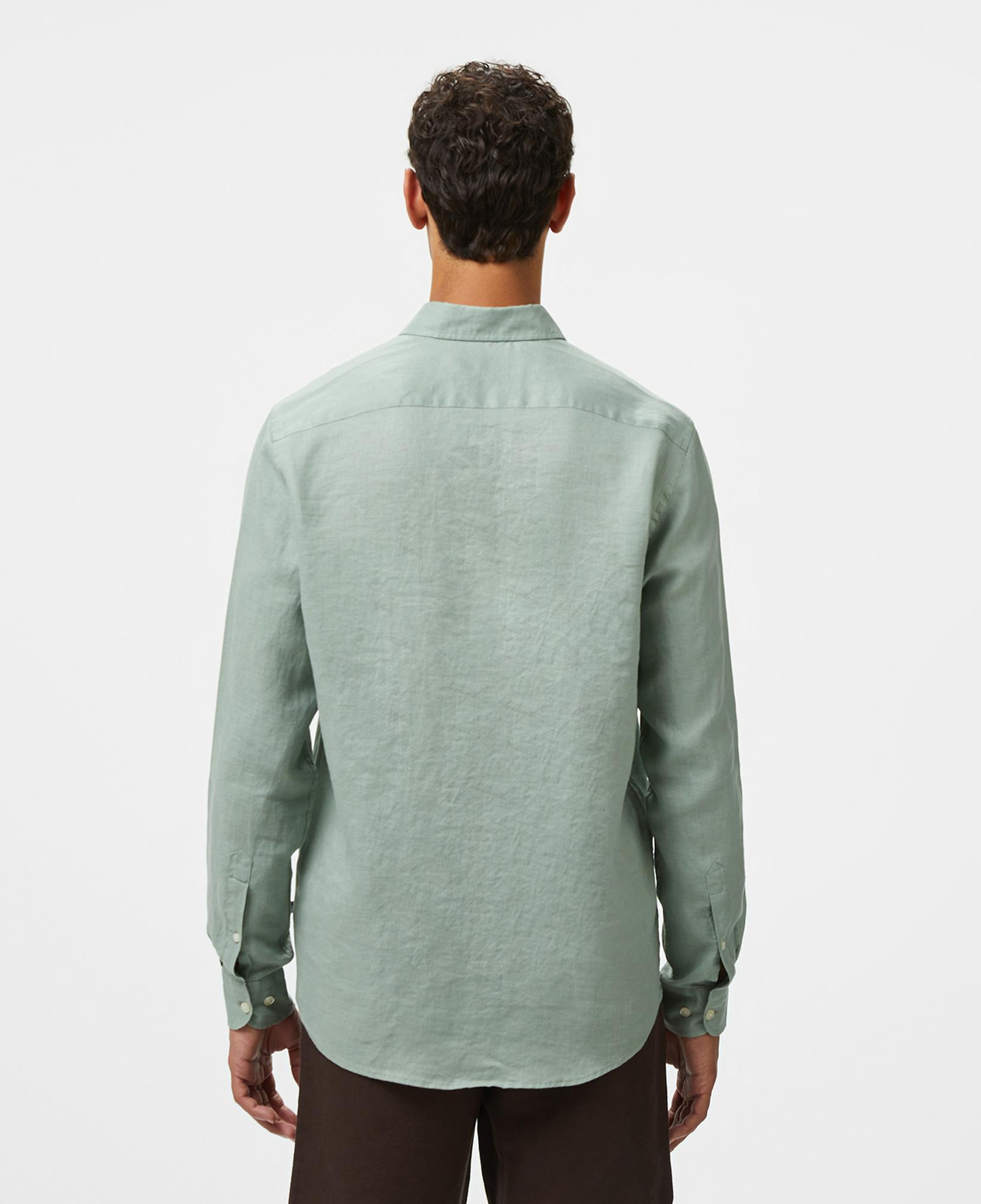 Nautica Erkek Yeşil Classic Fit Keten Gömlek