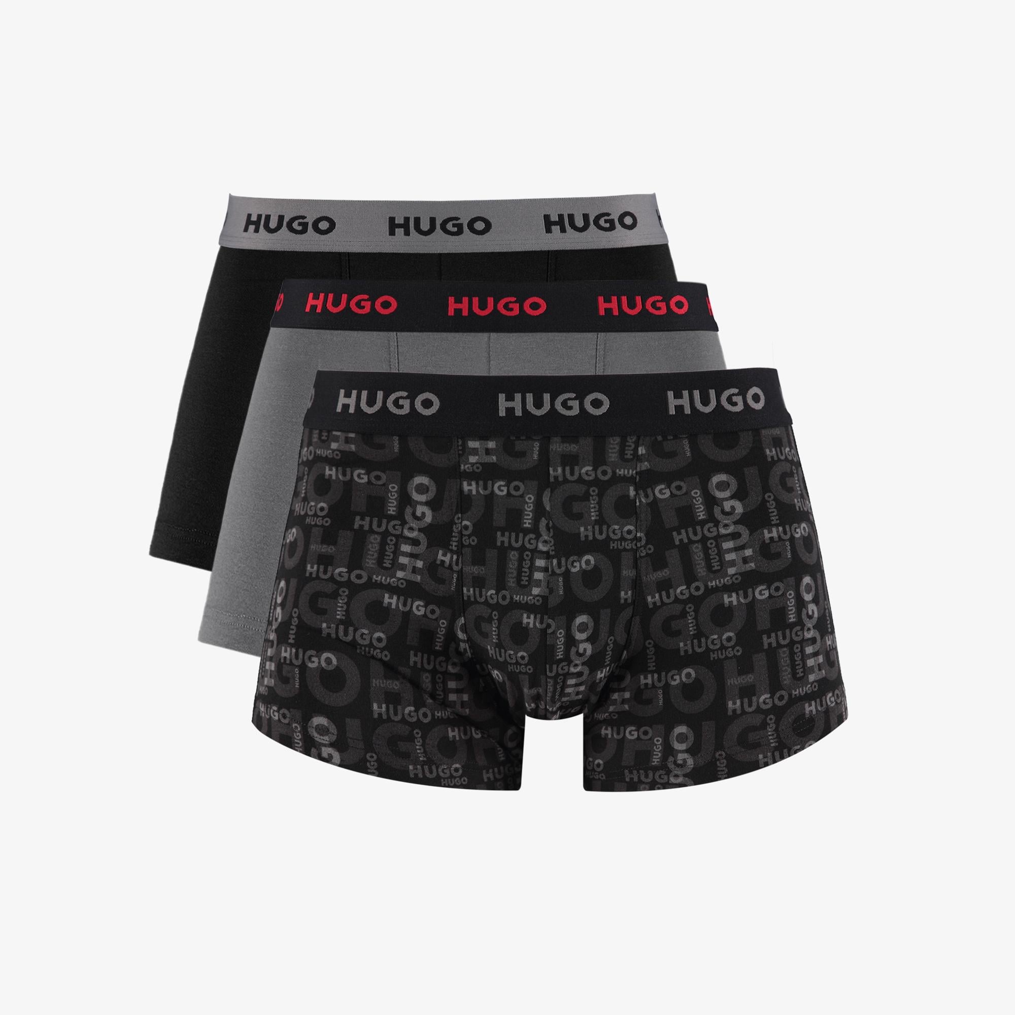 Hugo 3'lü Trunk Triplet Erkek Renkli Boxer