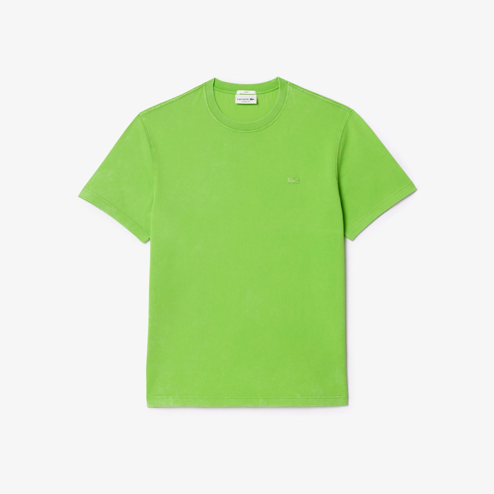 Unisex Classic Fit Bisiklet Yaka Yeşil T-Shirt