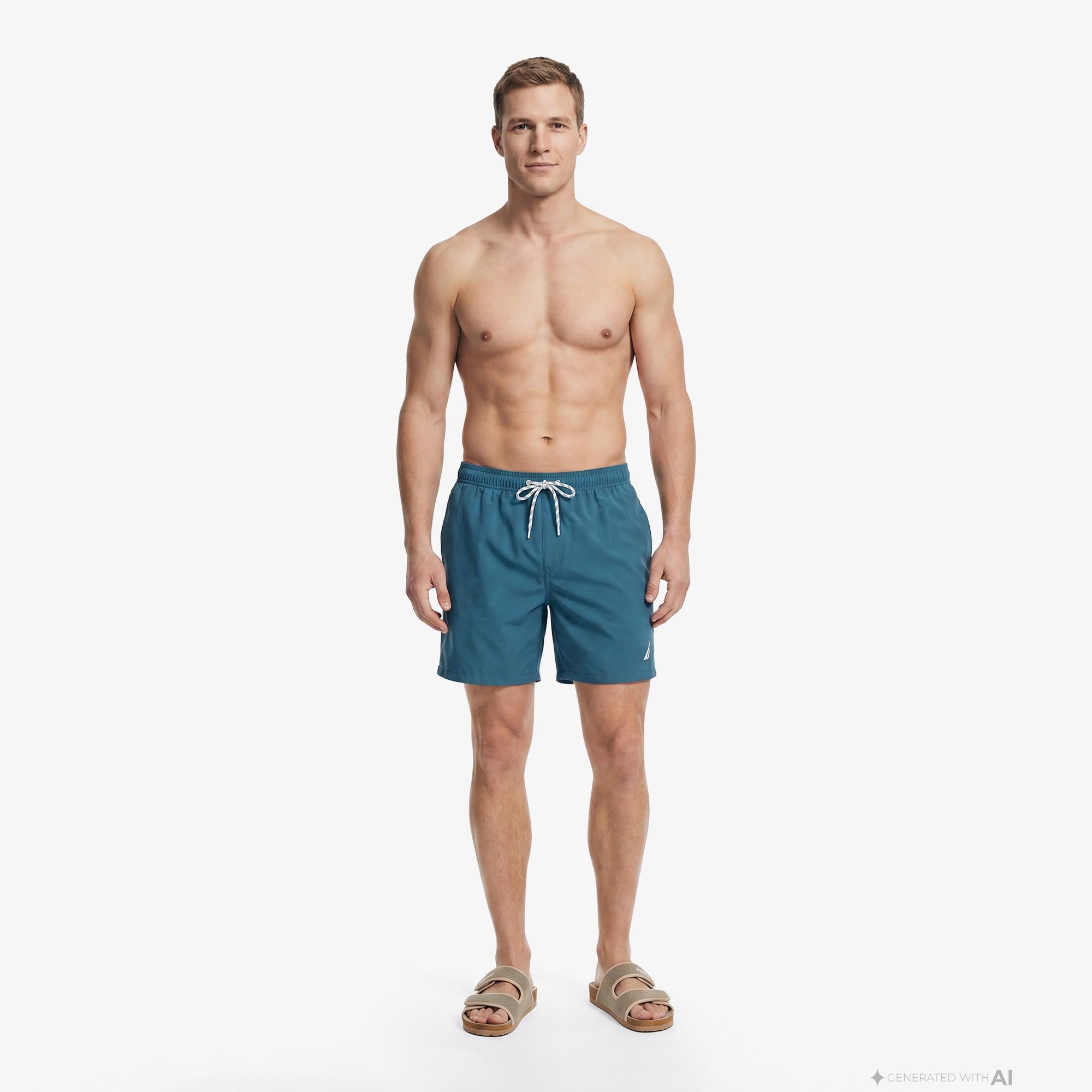 Nautica Erkek Mavi Regular Fit Deniz Şortu