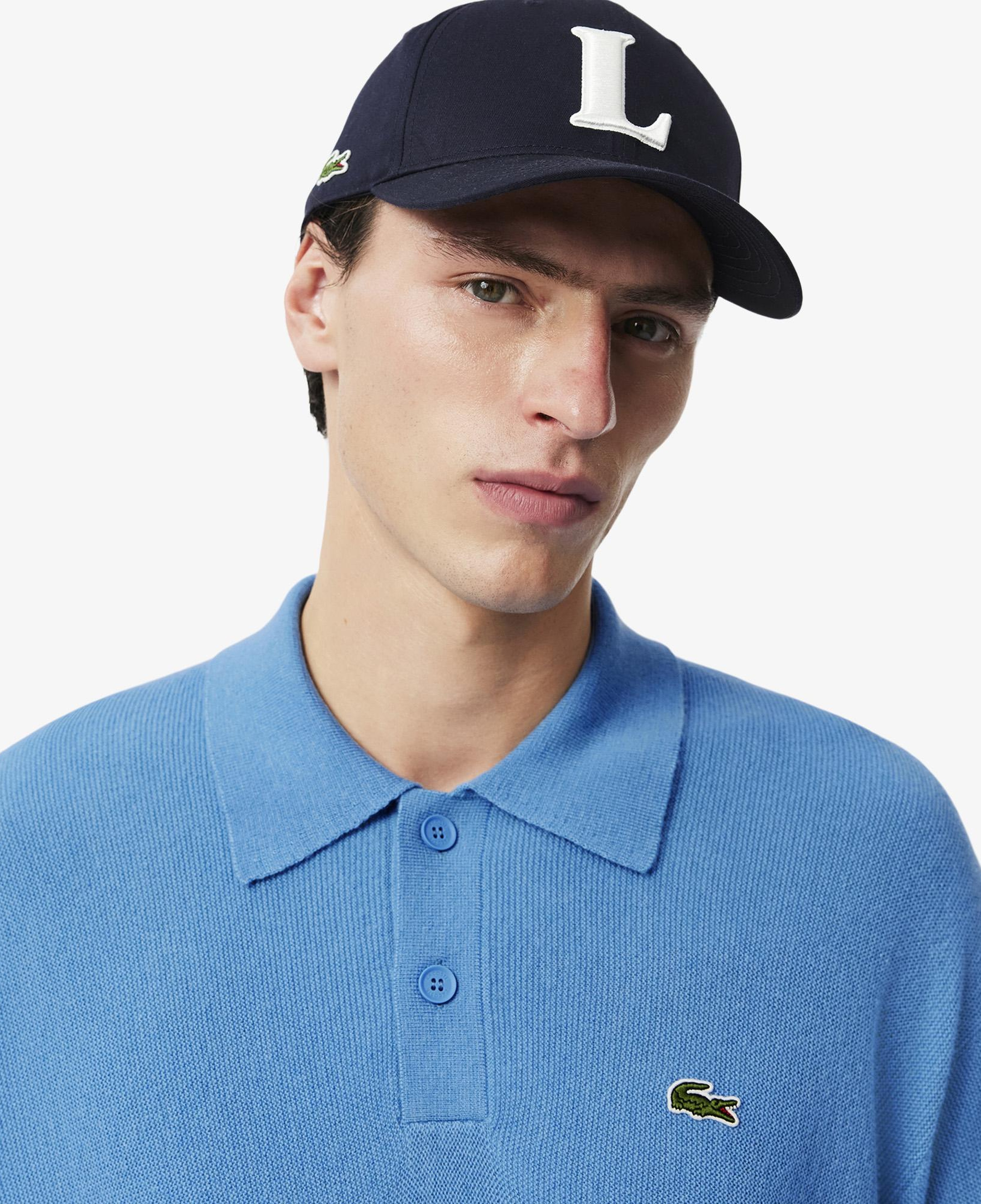 Erkek Relaxed Fit Polo Yaka Yün Mavi Triko
