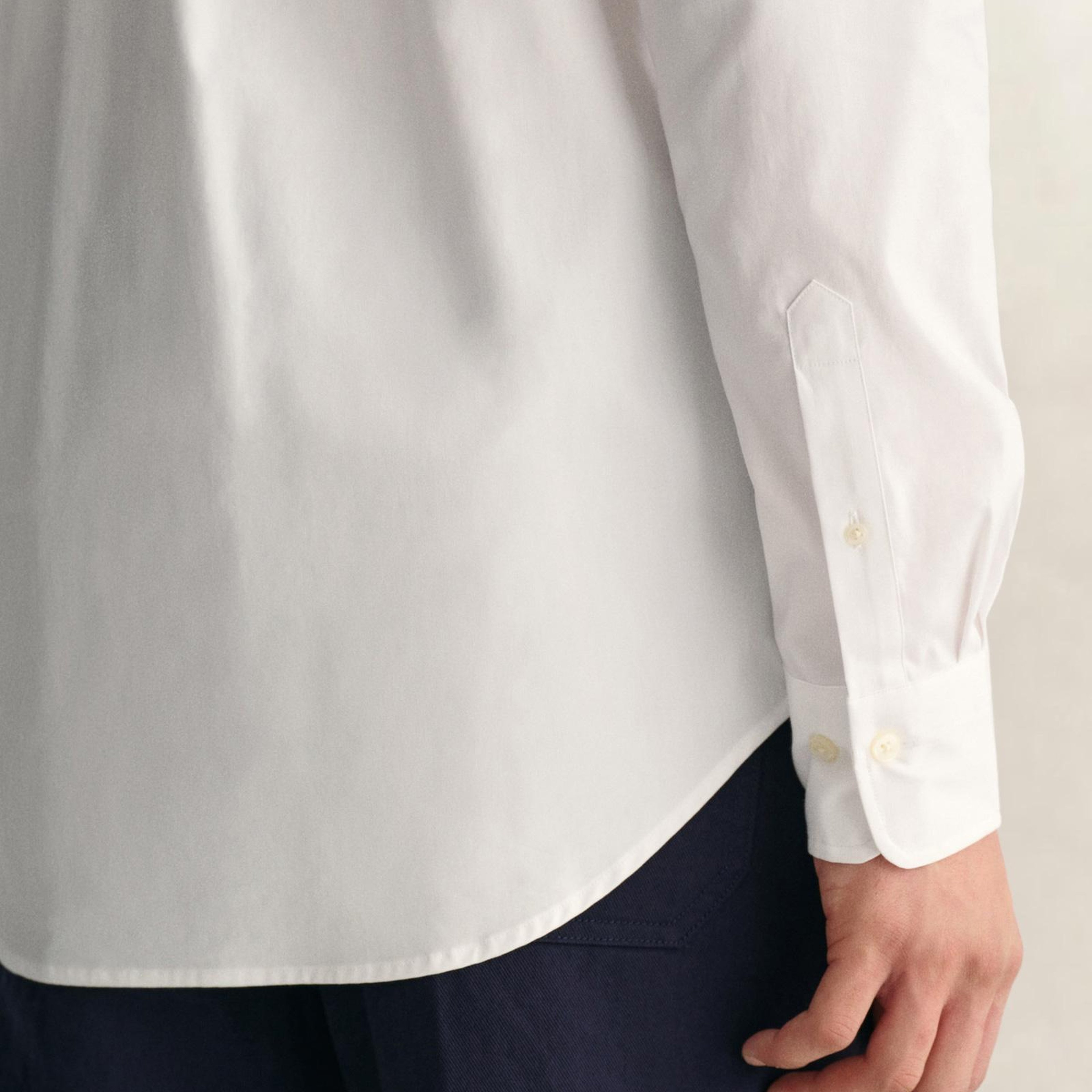 GANT Erkek Beyaz Regular Fit Düğmeli Yaka Oxford Gömlek