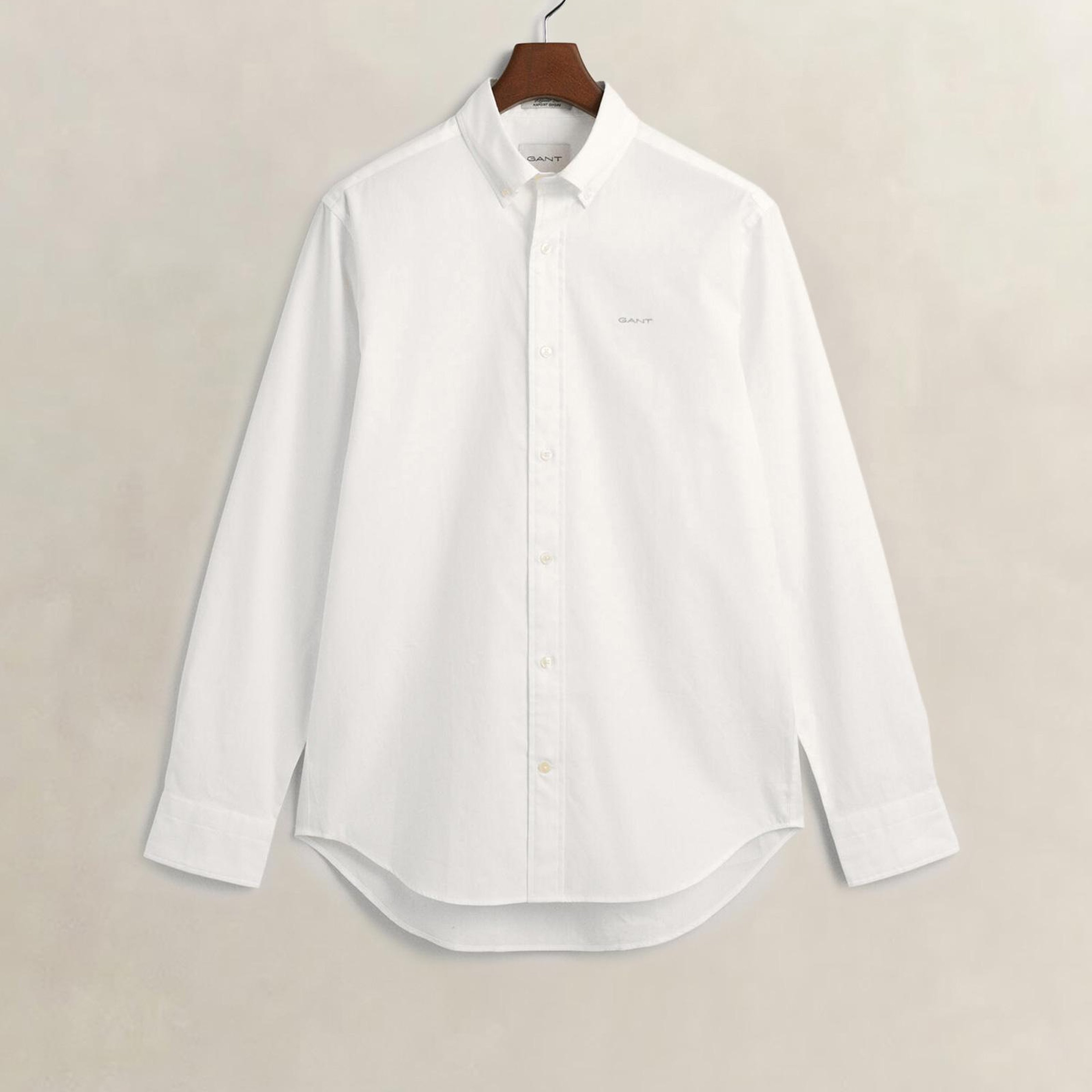 GANT Erkek Beyaz Regular Fit Düğmeli Yaka Oxford Gömlek