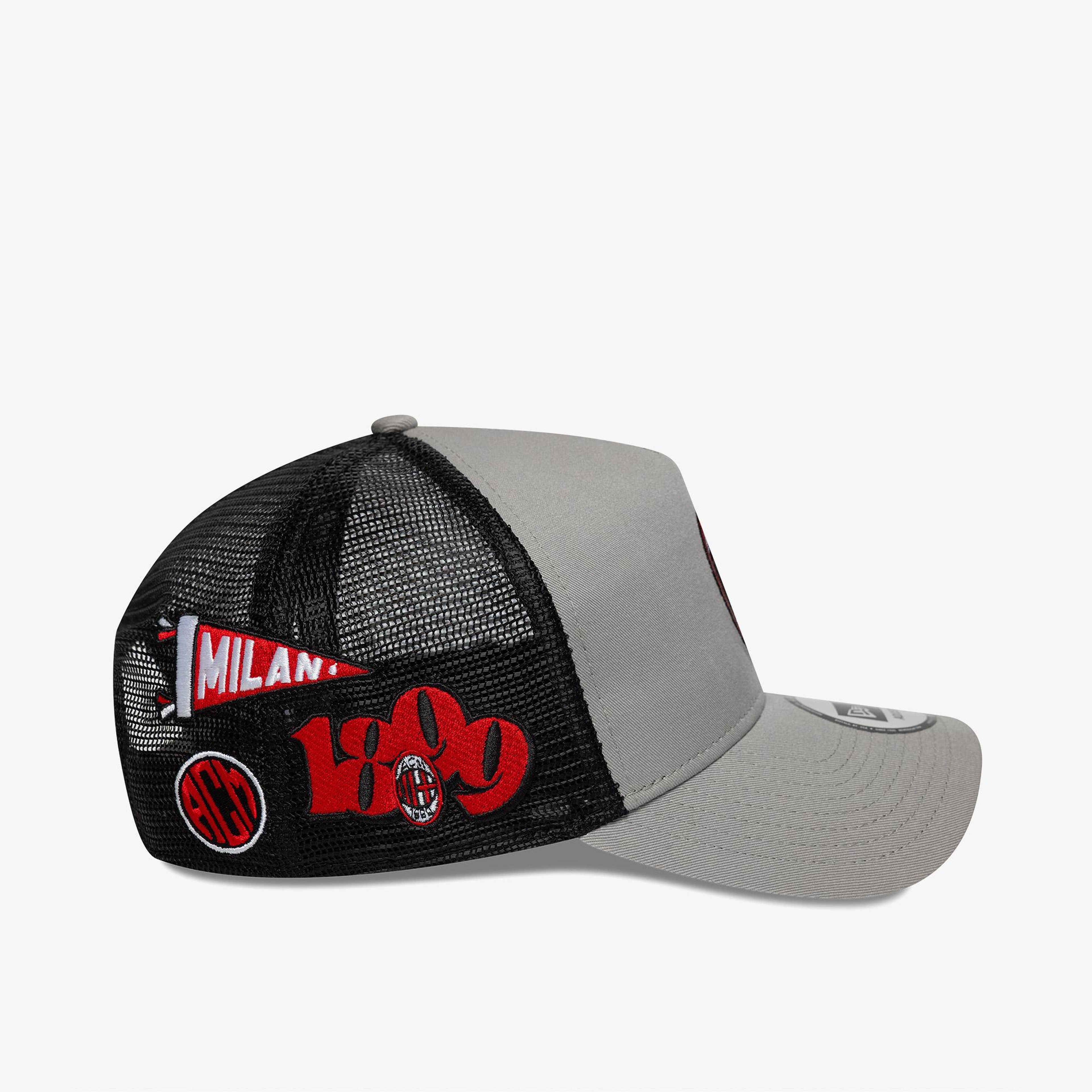 New Era Patch Trucker Ac Milan Unisex Gri Şapka