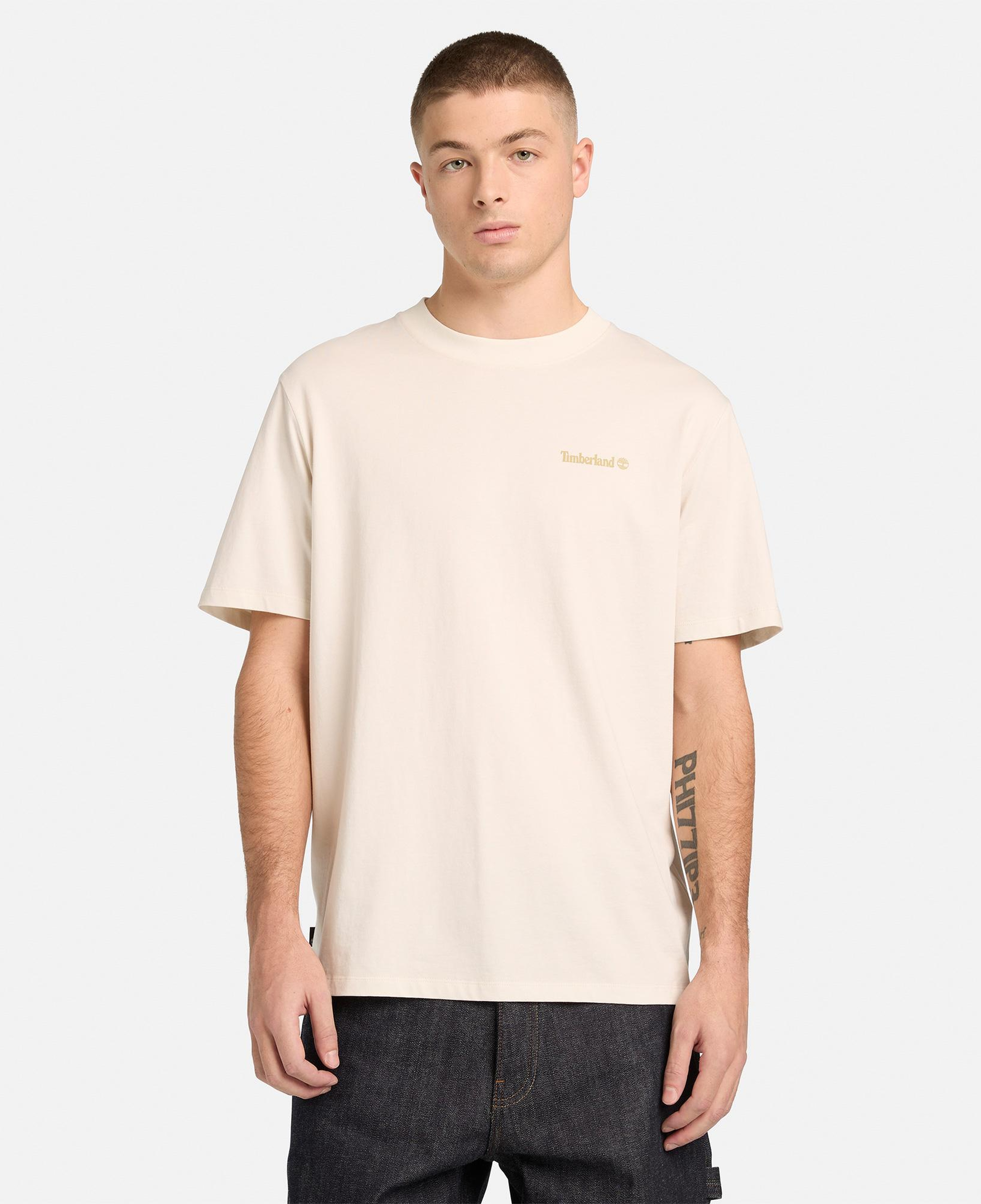 Timberland Magnet Back Graphic Erkek Beyaz T-Shirt
