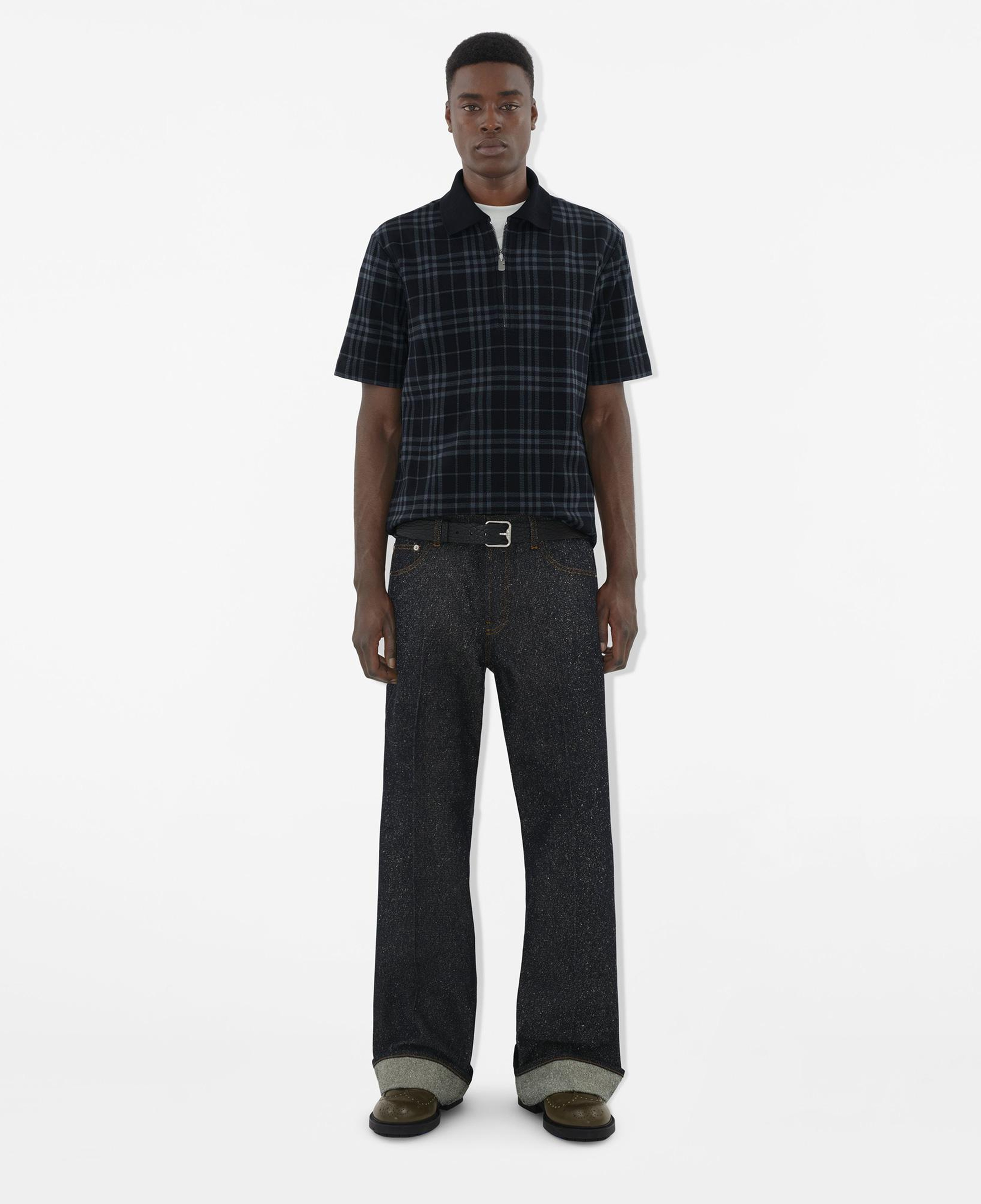 Burberry For Stretch Cotton Blend Erkek Lacivert Polo