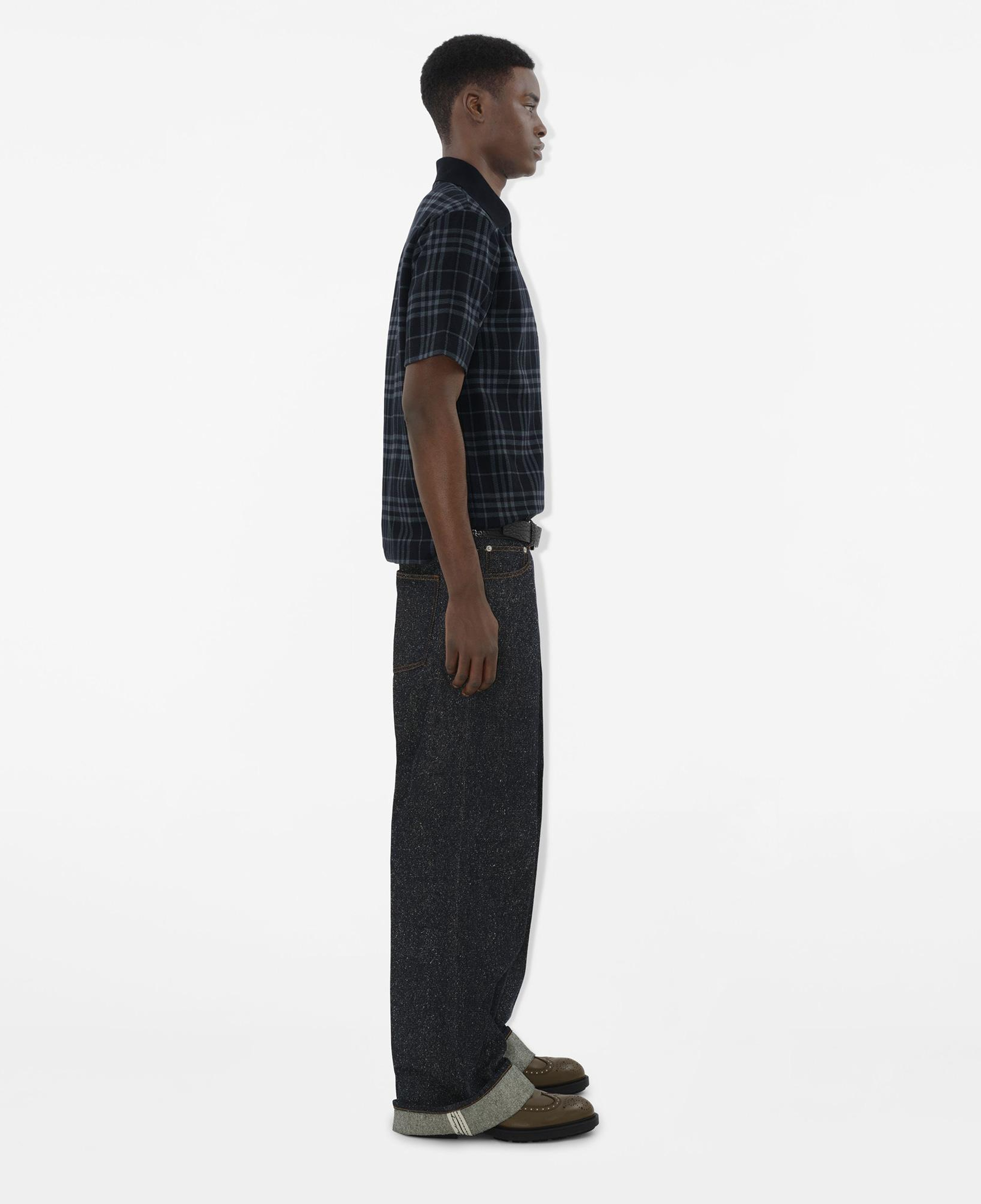 Burberry For Stretch Cotton Blend Erkek Lacivert Polo