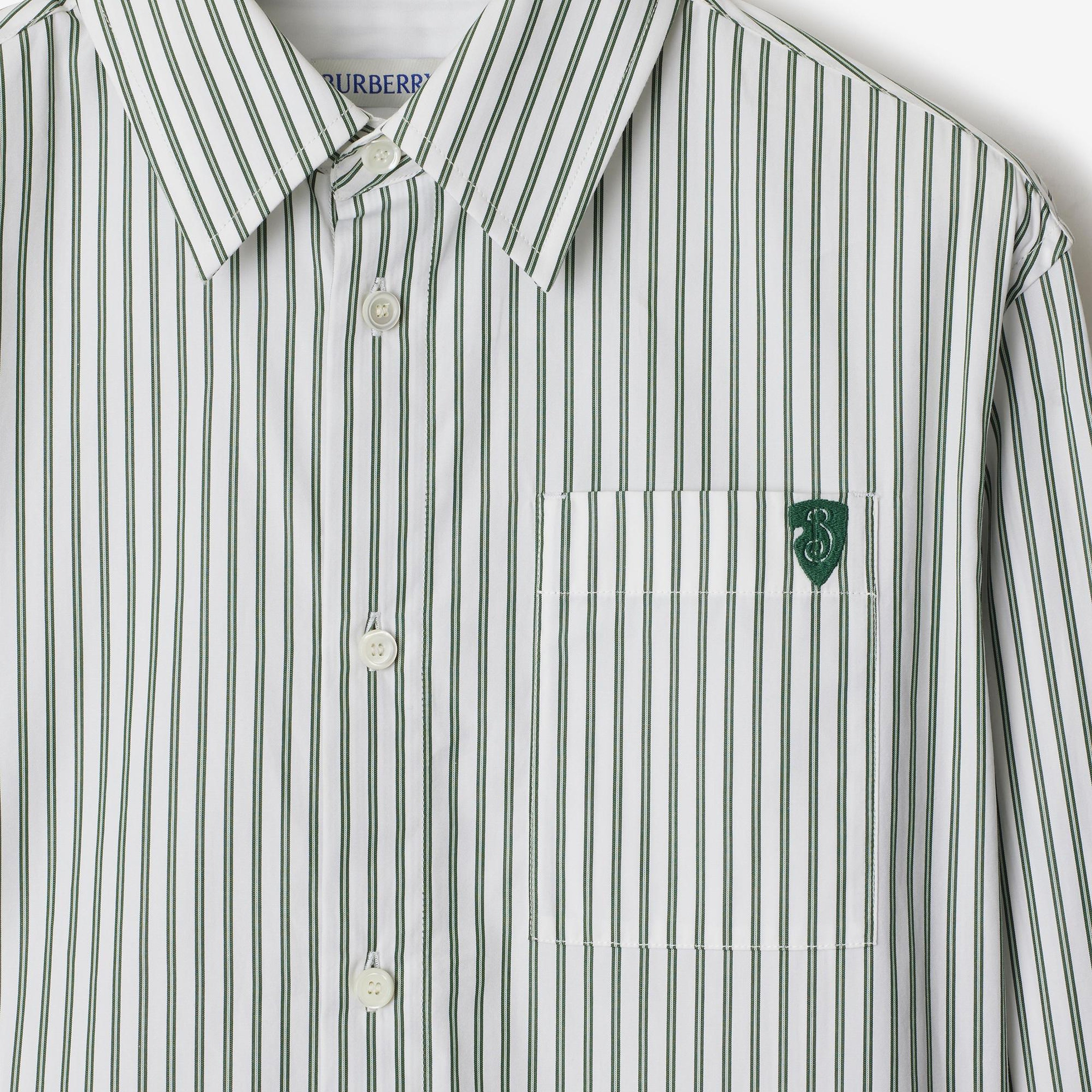 Burberry Striped Cotton Kadın Beyaz Gömlek