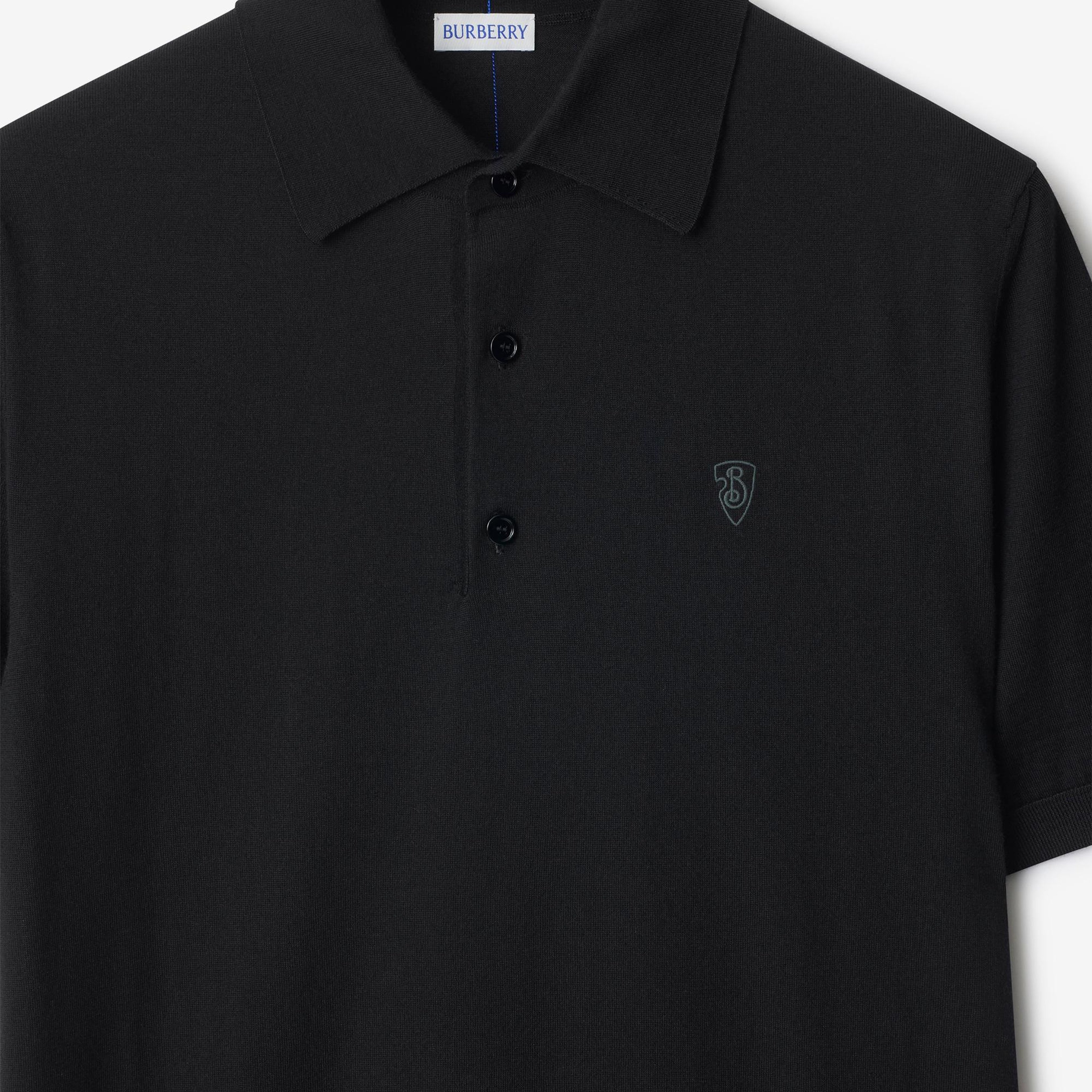 Burberry Pai Wool Erkek Siyah Polo