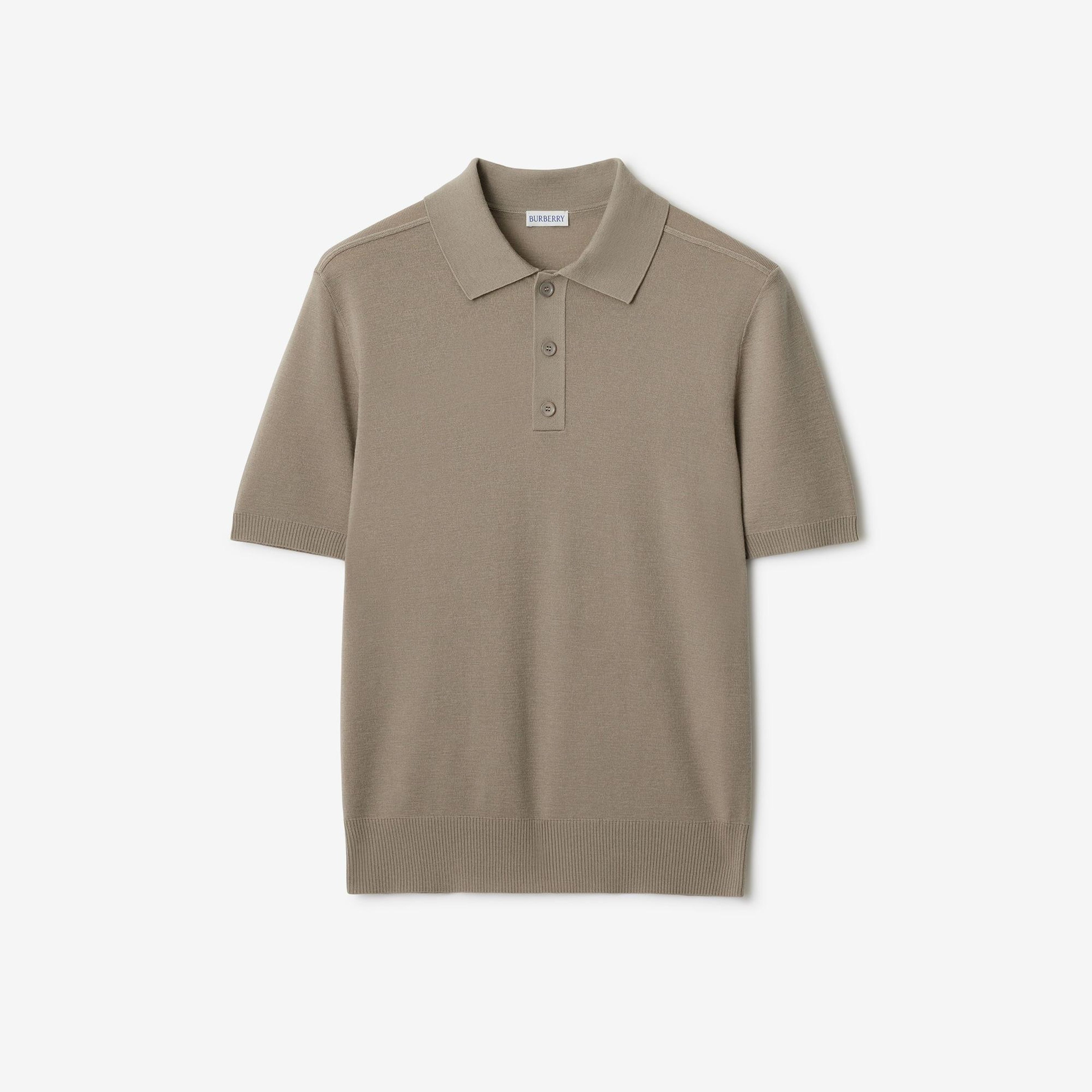 Burberry Smt Crest Wool Erkek Gri Polo