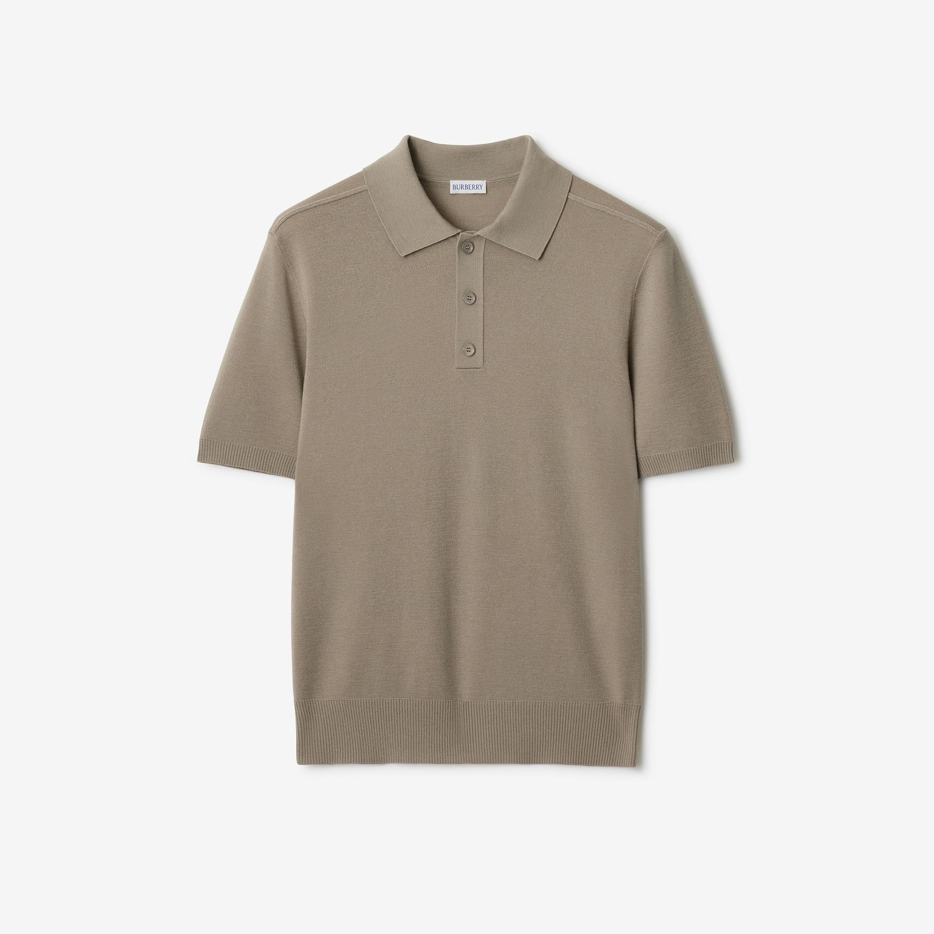 Burberry Smt Crest Wool Erkek Gri Polo