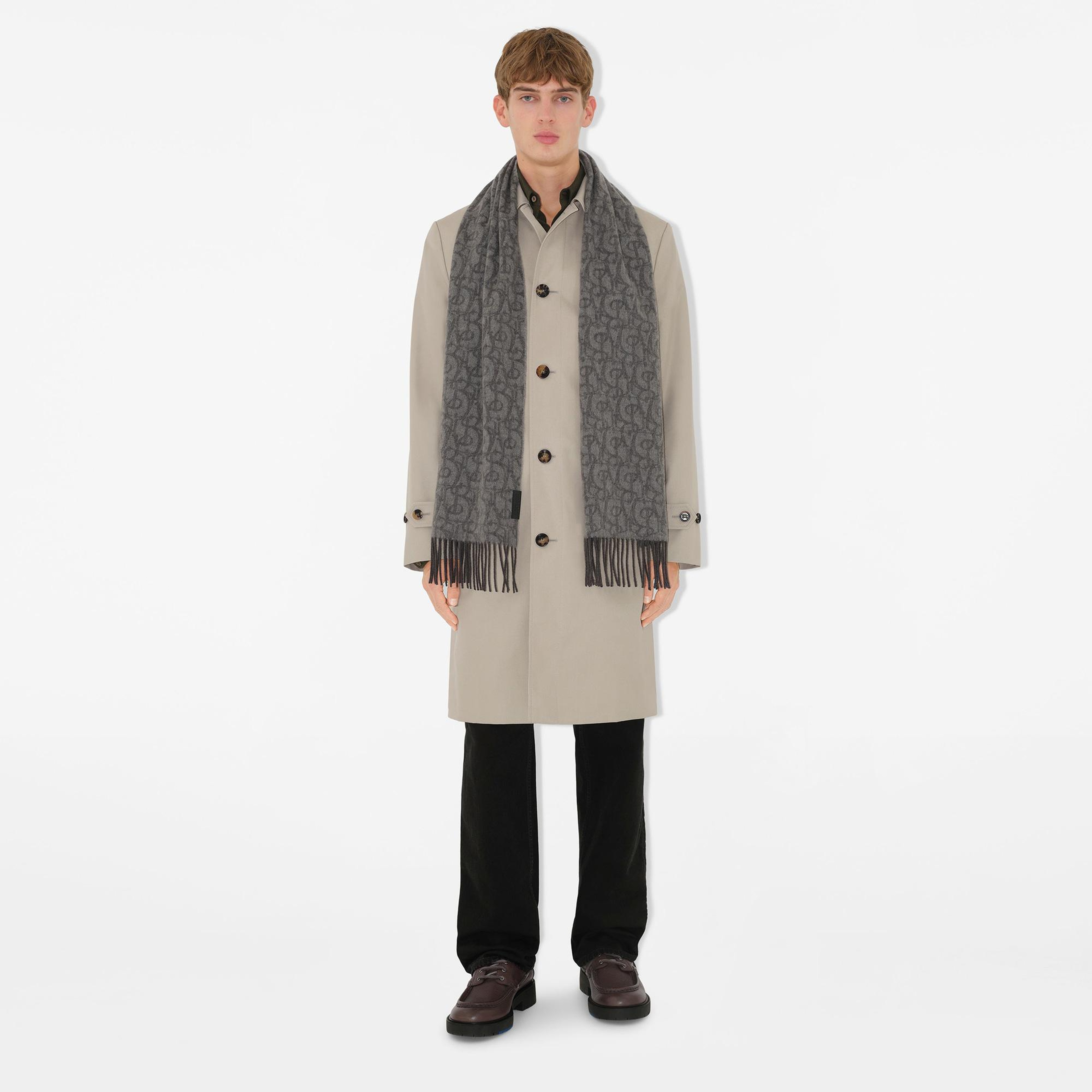 Burberry Anagram Charm Cashmere Kadın Gri Atkı