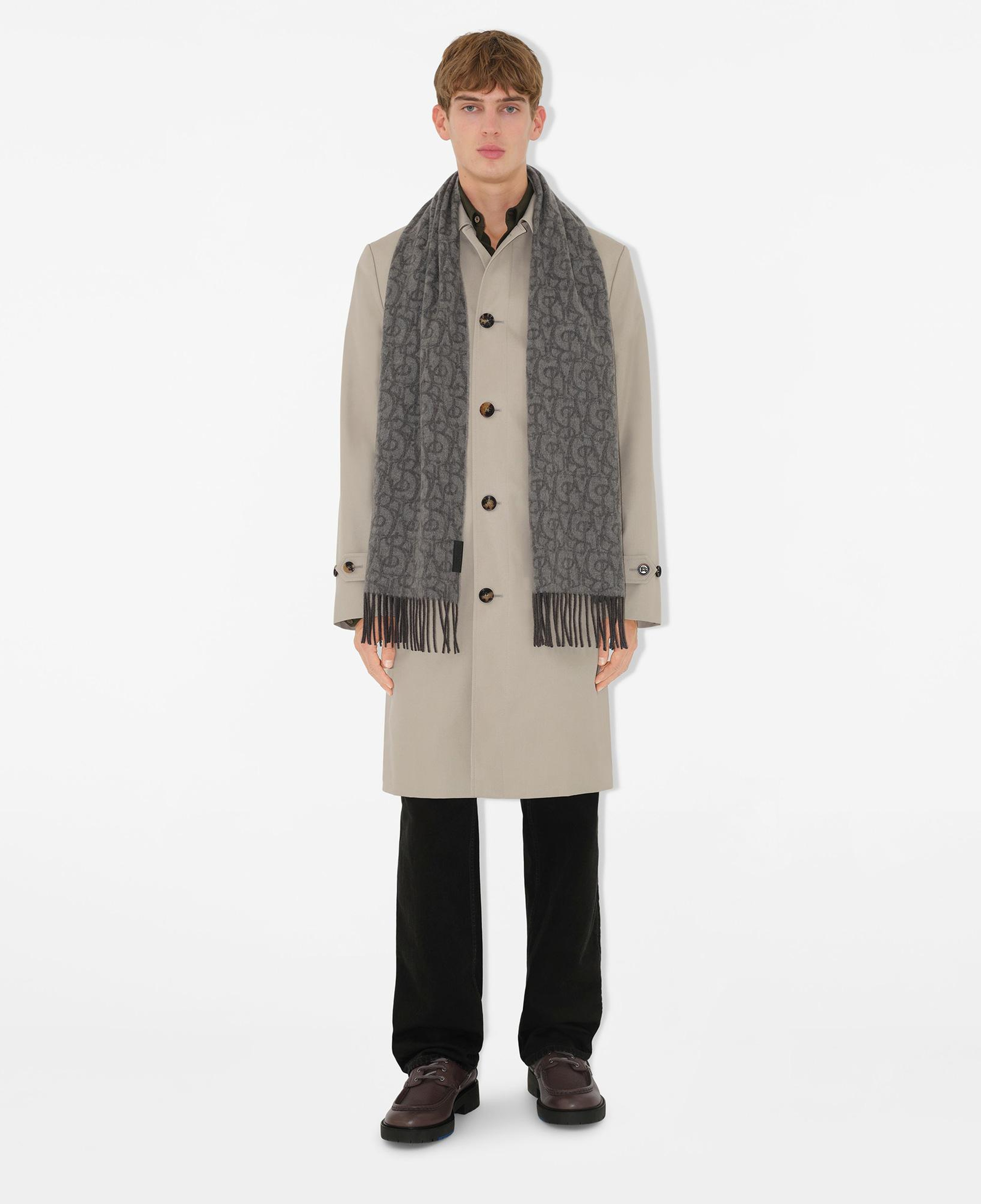 Burberry Anagram Charm Cashmere Kadın Gri Atkı