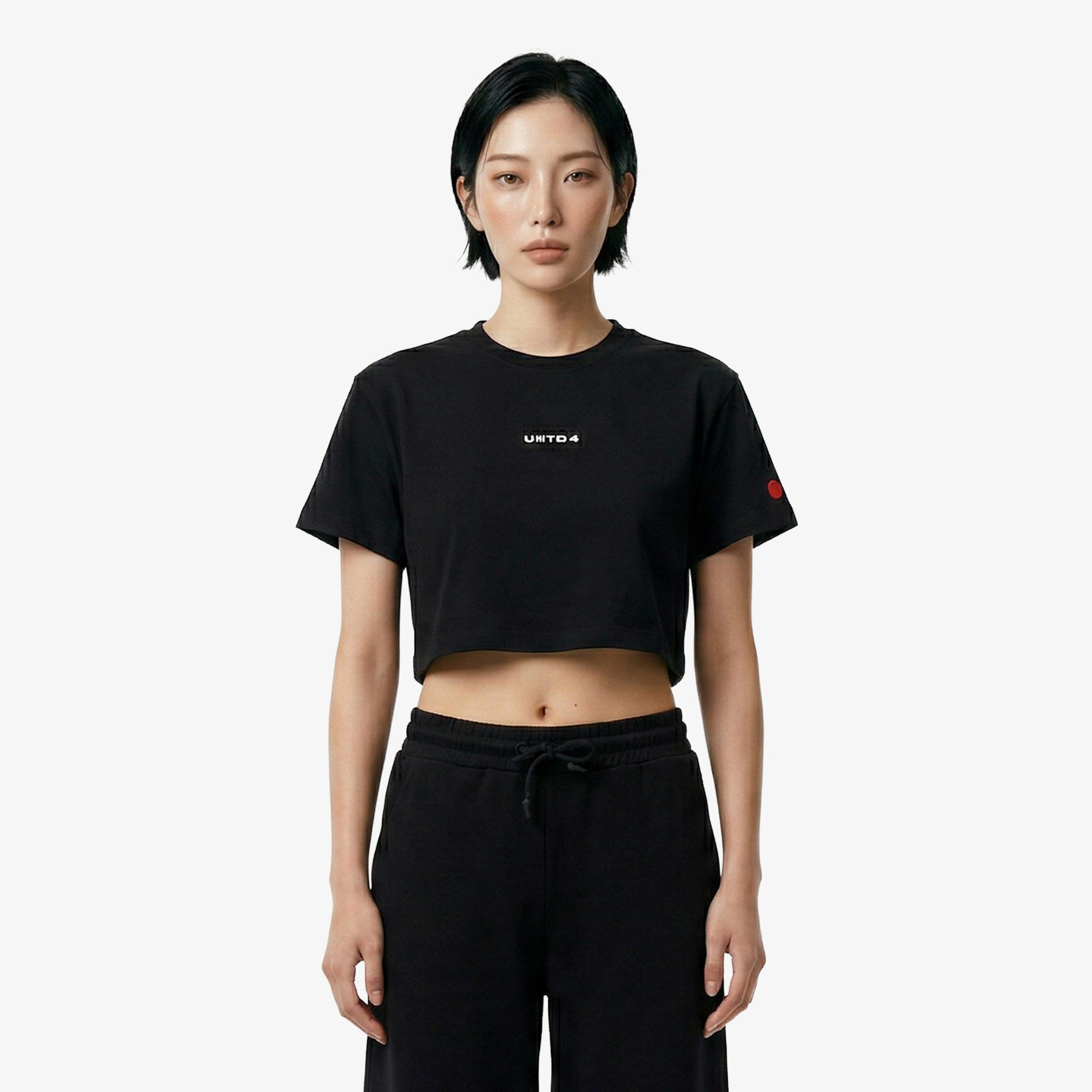 UNITED4 Regular Fit Kadın Siyah T-Shirt