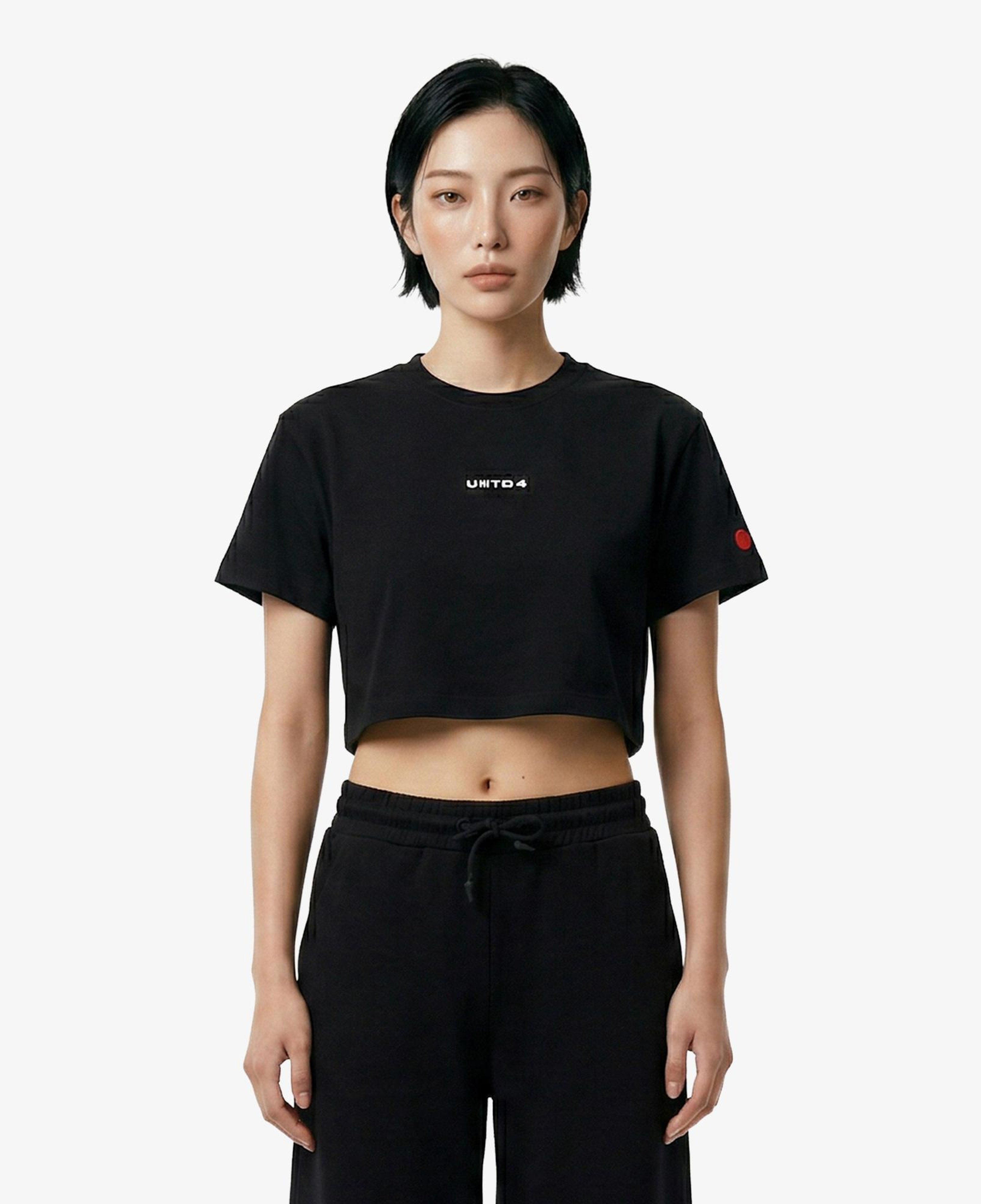 UNITED4 Regular Fit Kadın Siyah T-Shirt
