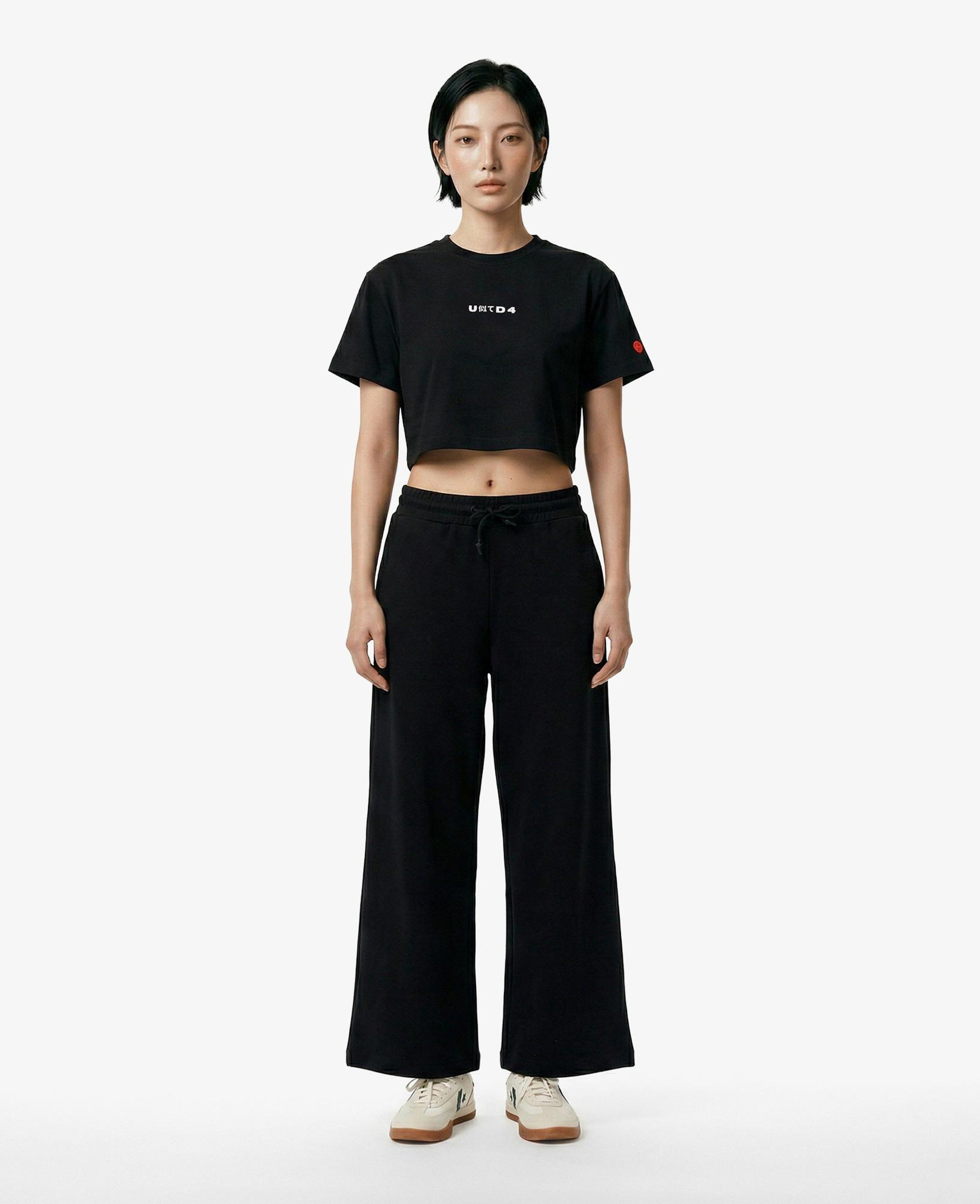 UNITED4 Regular Fit Kadın Siyah T-Shirt
