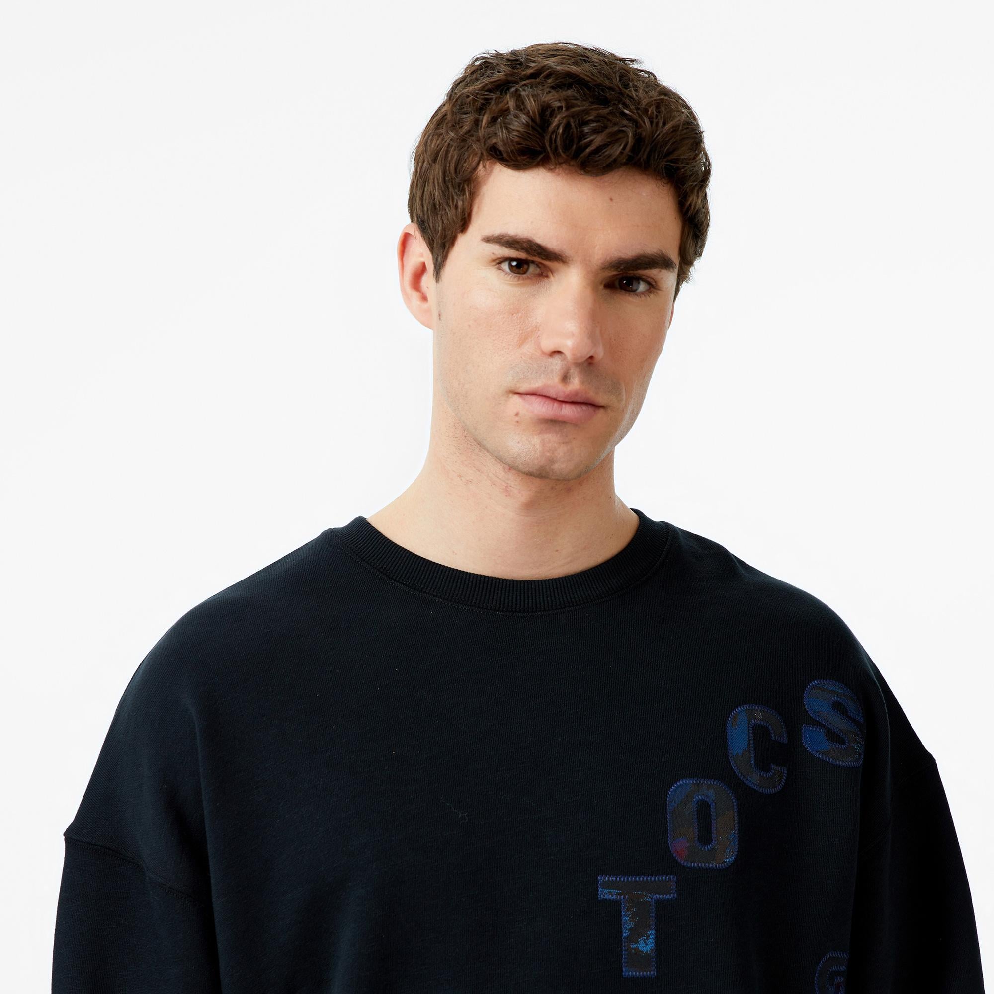 Scotch&Soda Loose Fıt Applique Erkek Siyah Sweatshirt