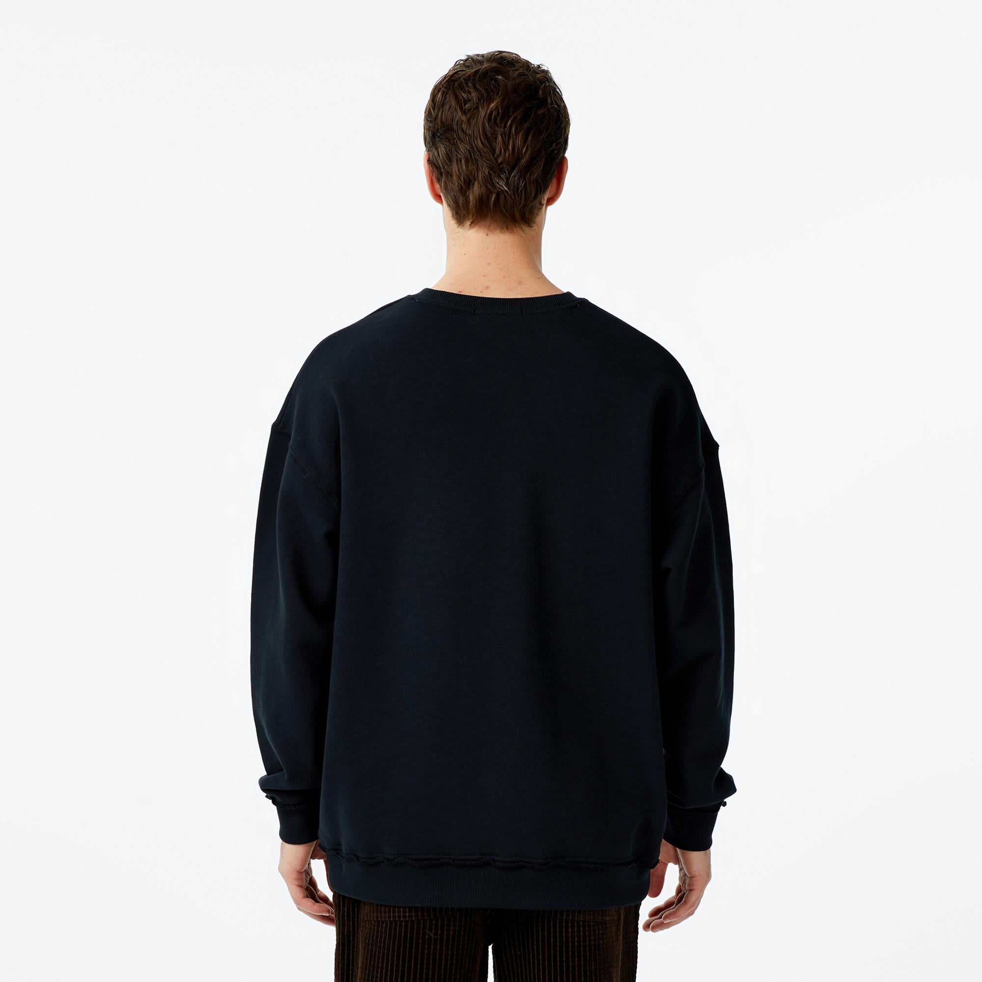 Scotch&Soda Loose Fıt Applique Erkek Siyah Sweatshirt